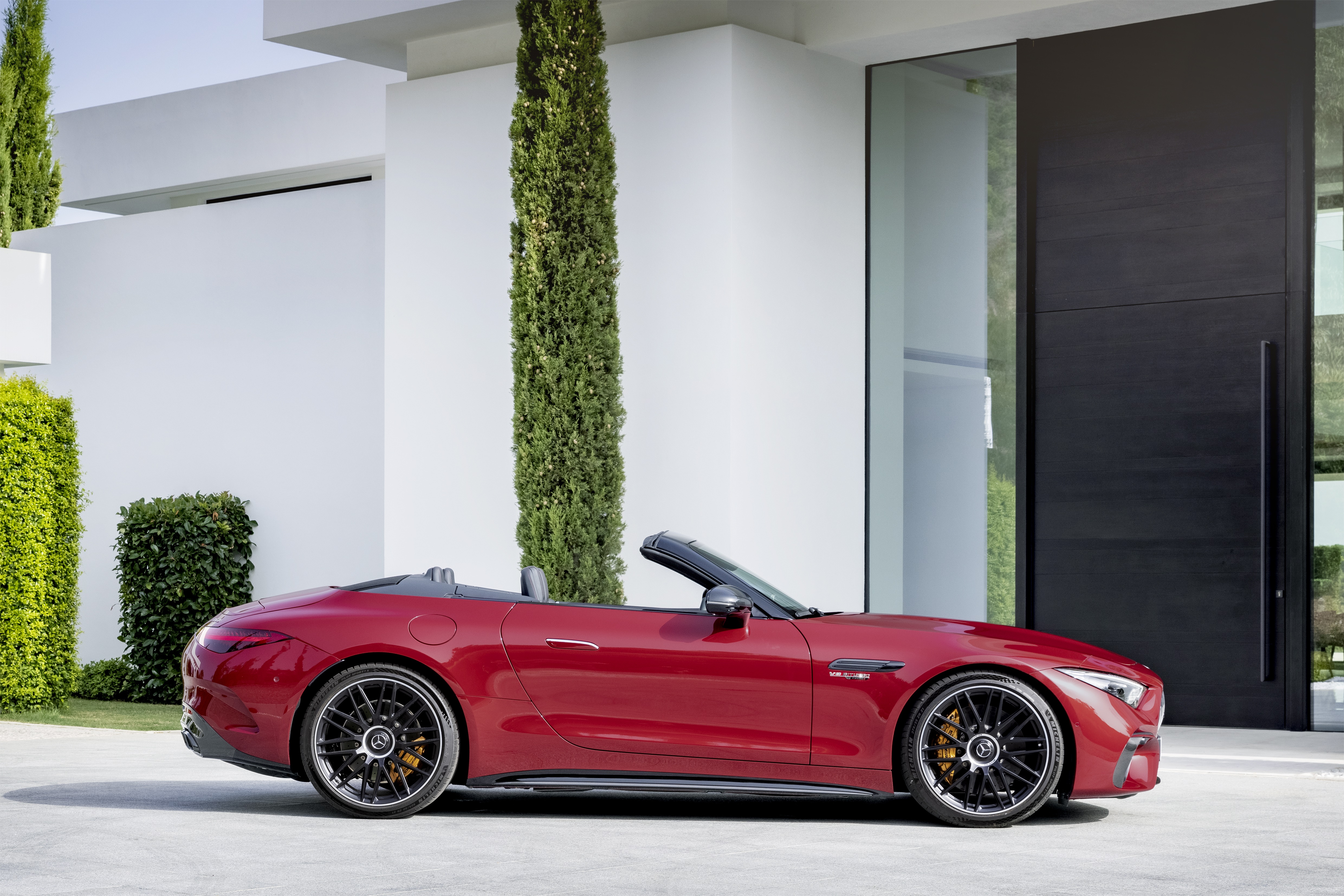 Red Mercedes-AMG SL 63 4MATIC Convertible HD Wallpaper