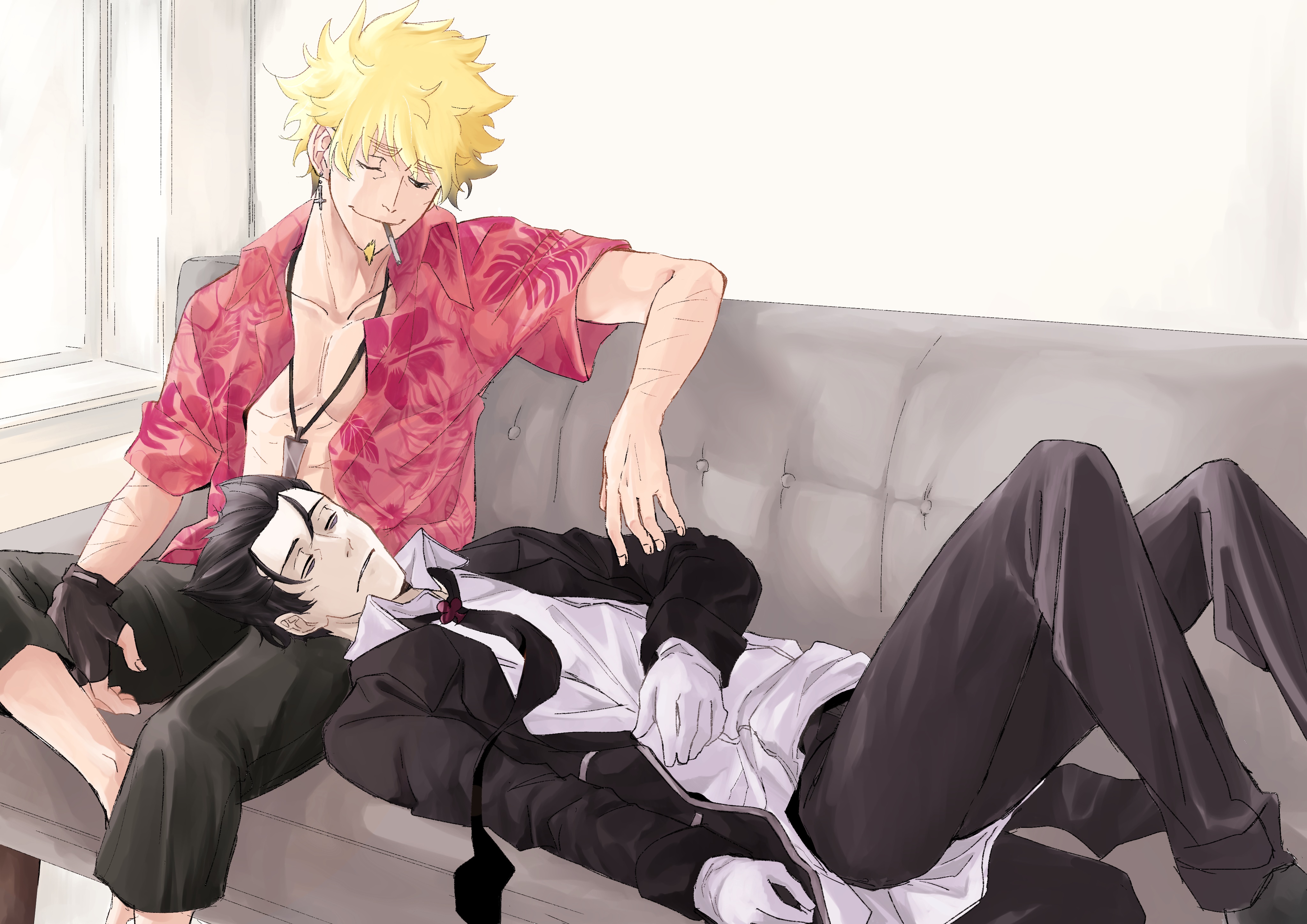 Meme Oshino and Deishuu Kaiki from Monogatari Series 4K HD Wallpaper