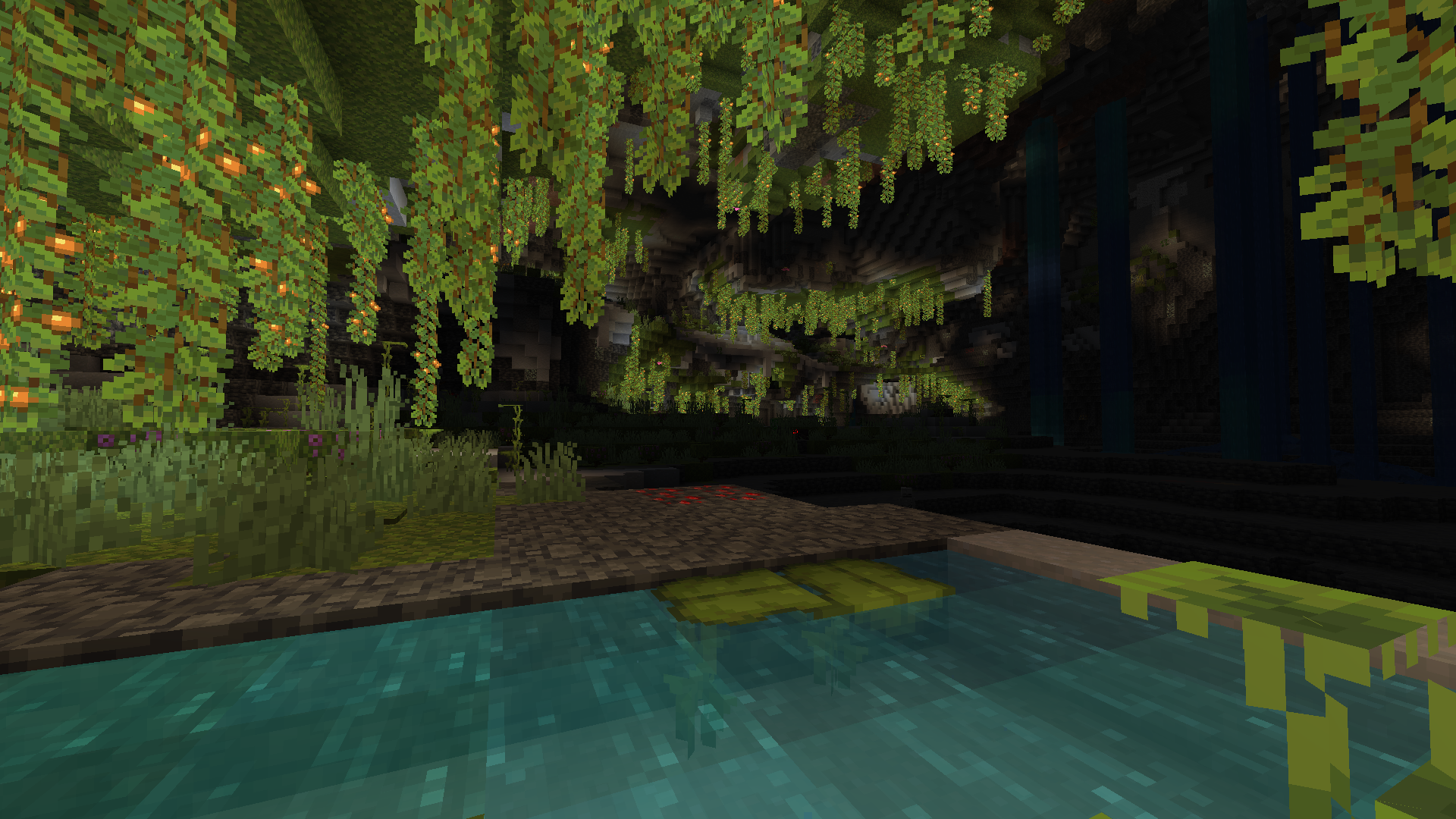 Minecraft 1.18 Lush Cave Environment HD Wallpaper