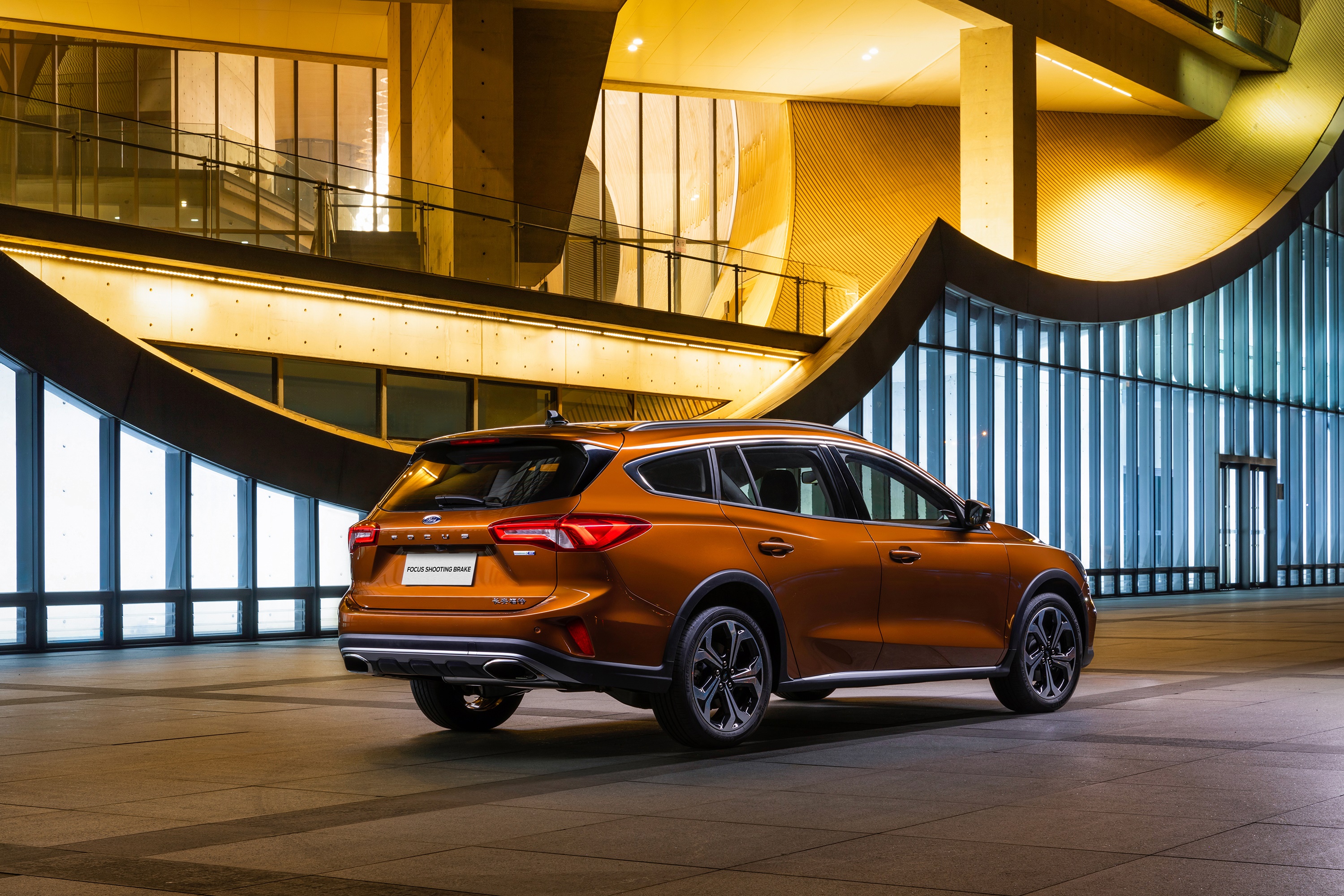 Orange Ford Focus Shooting Brake car HD Wallpaper