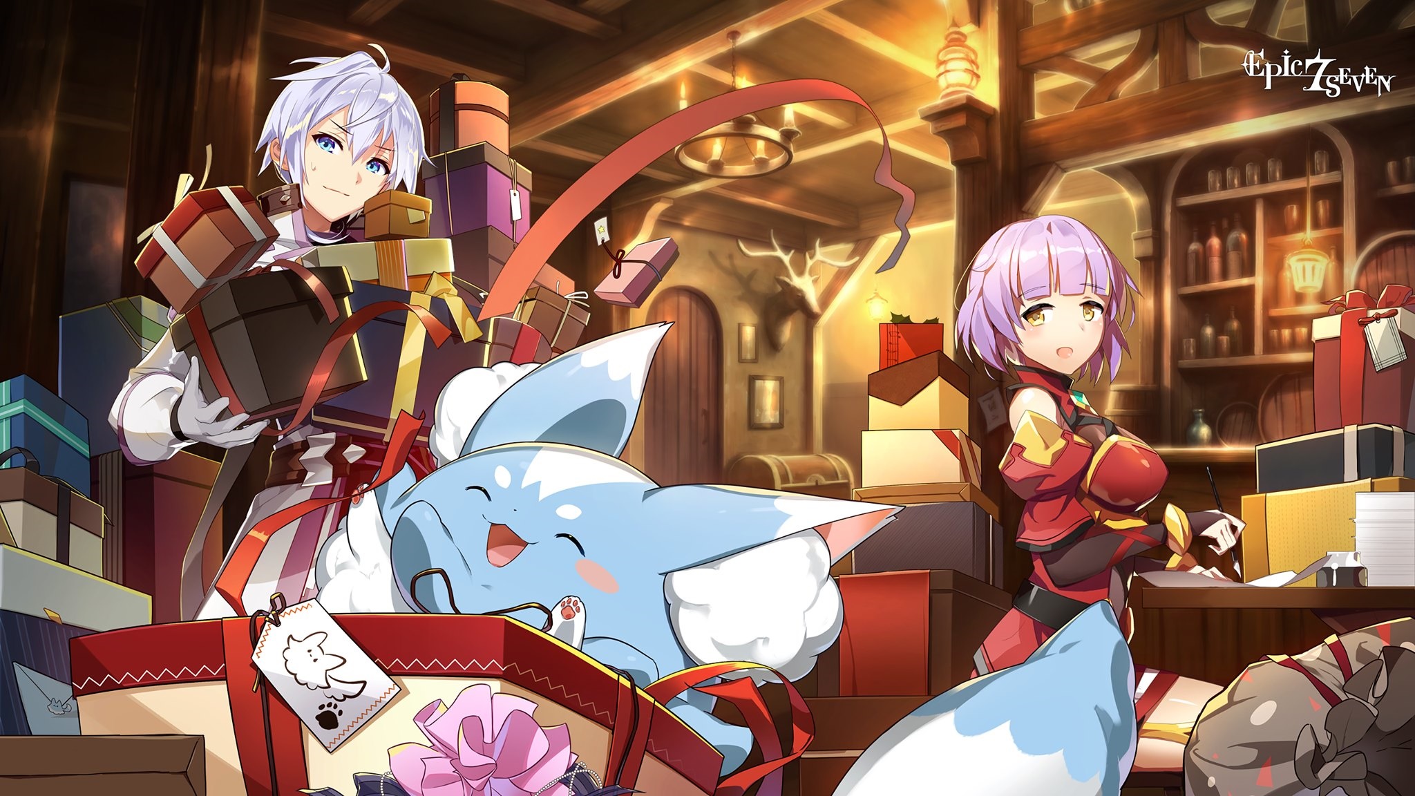 Characters with gifts in Epic Seven HD Wallpaper