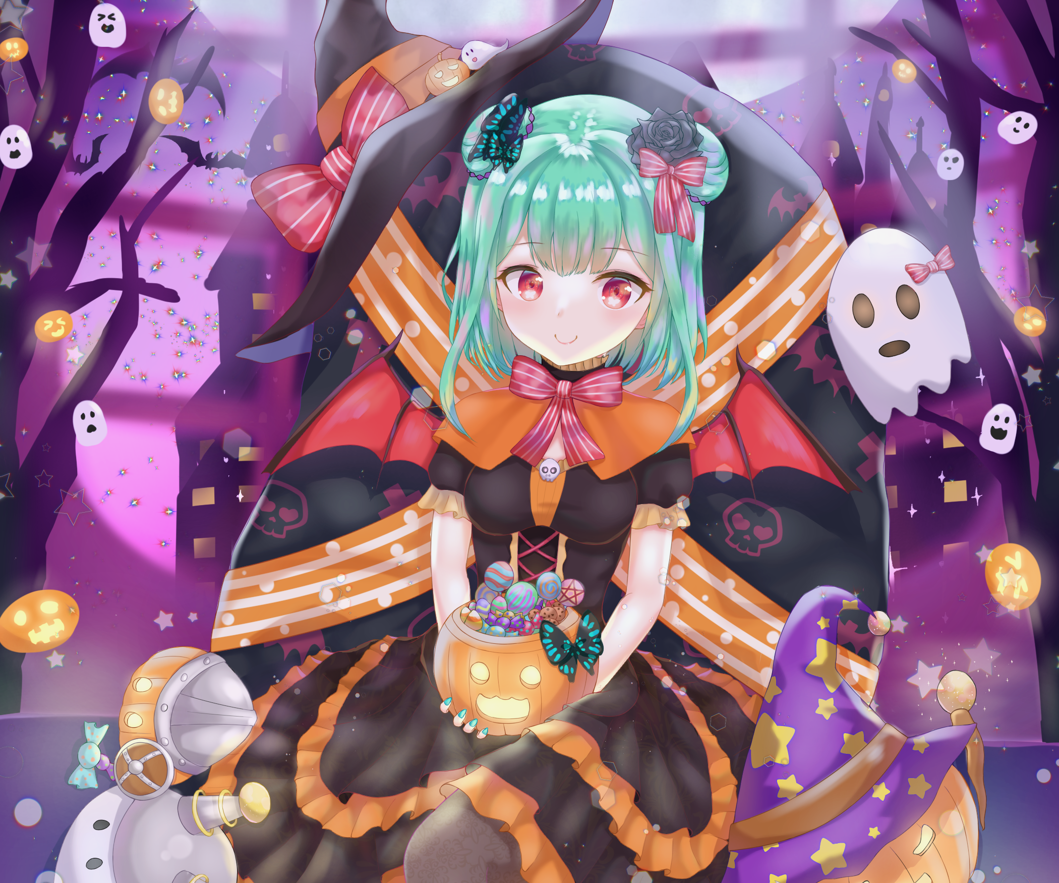 Uruha Rushia from Hololive in Halloween costume HD Wallpaper