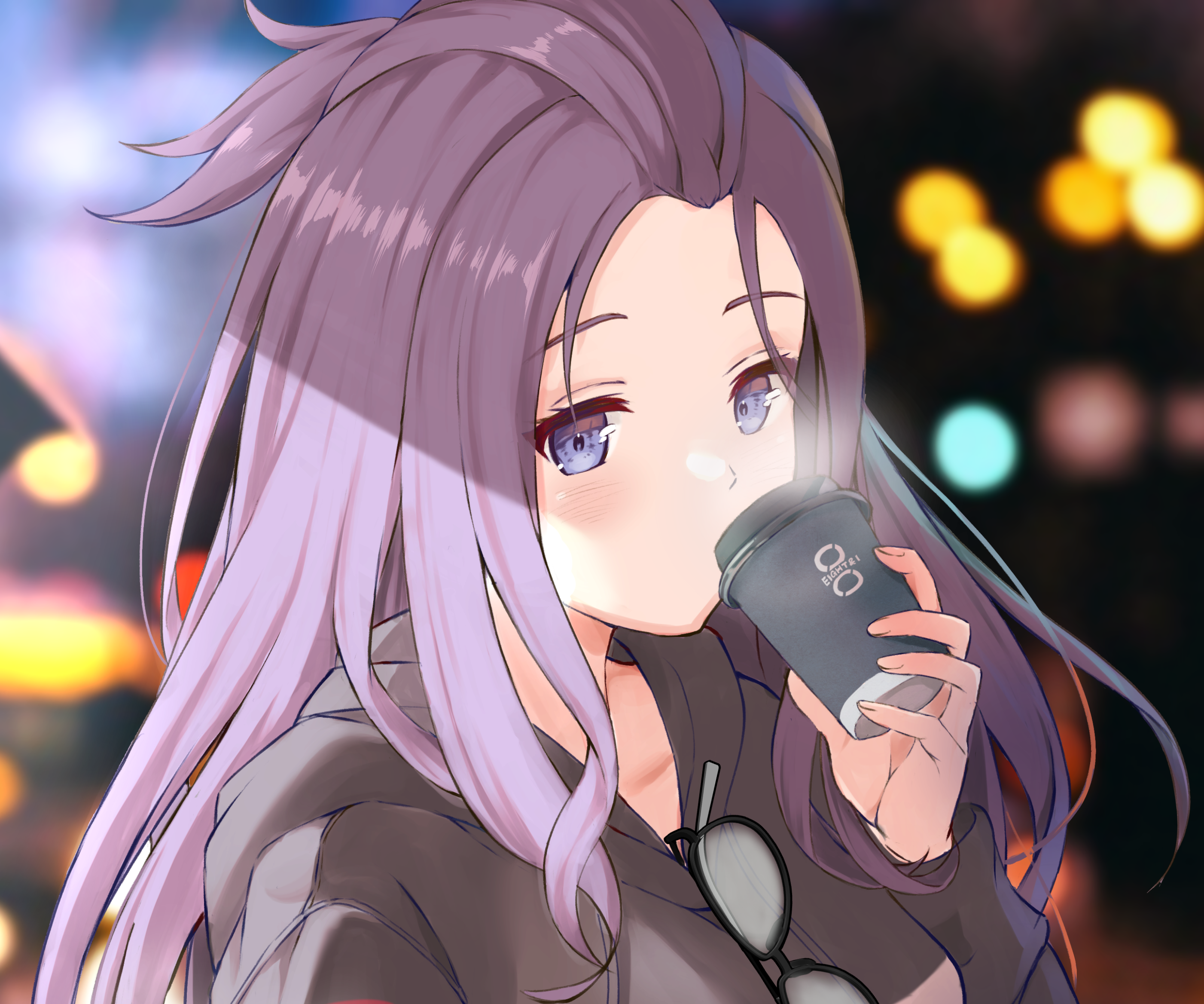 Sakura Kagamihara from Laid-Back Camp drinking coffee HD Wallpaper