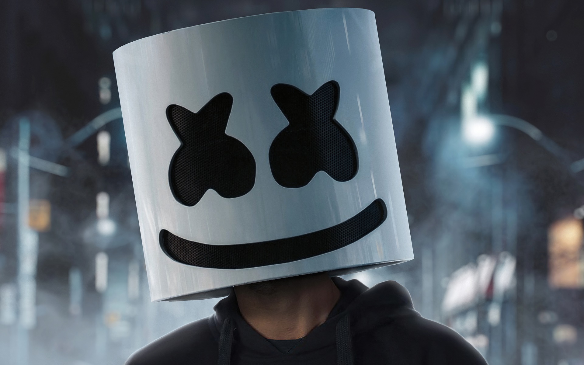 Marshmello DJ wearing his iconic mask HD Wallpaper