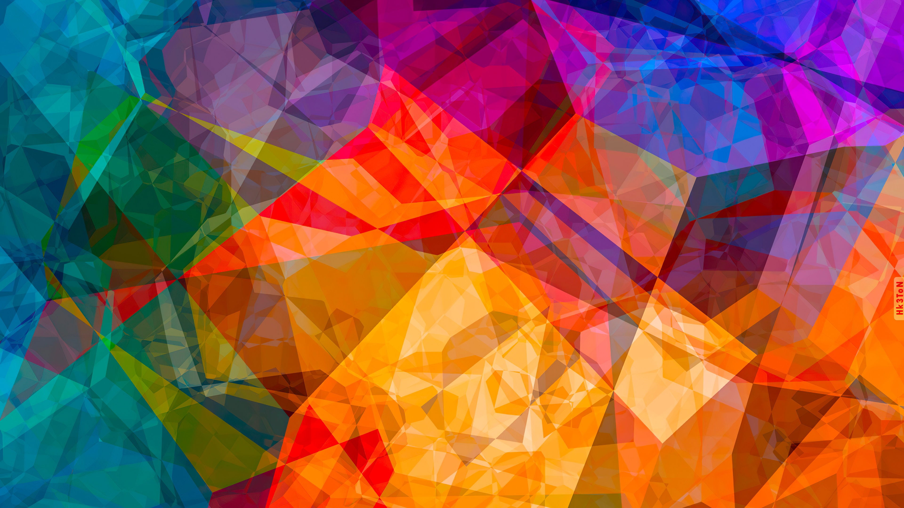 Abstract Geometric Art with Vibrant Colors 4K HD Wallpaper
