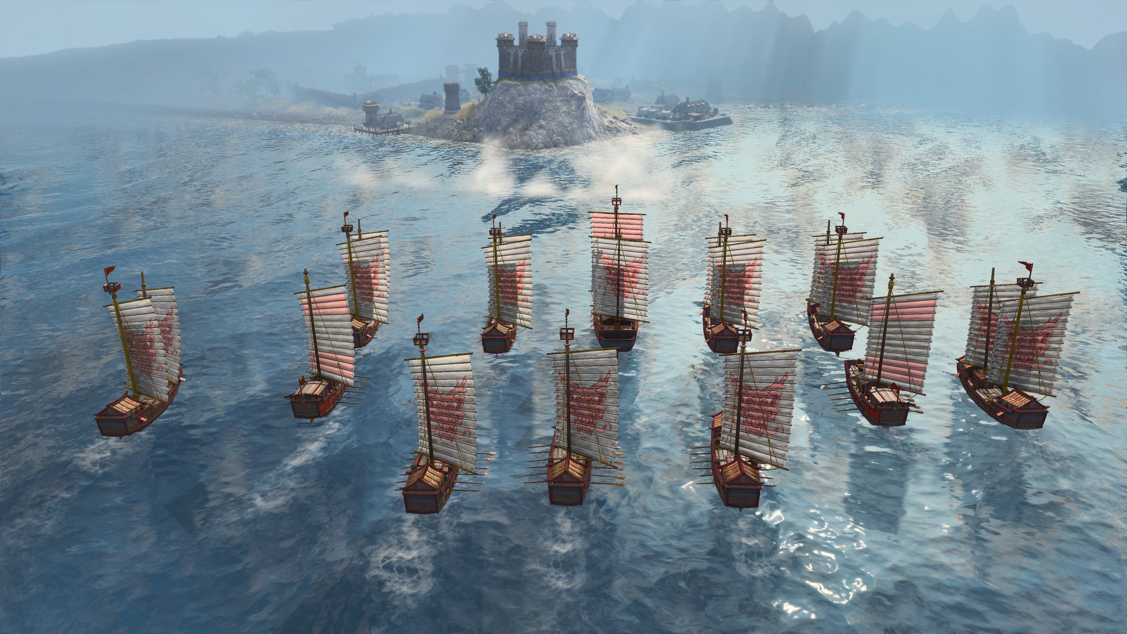 Fleet of Chinese Junks in Age of Empires IV HD Wallpaper