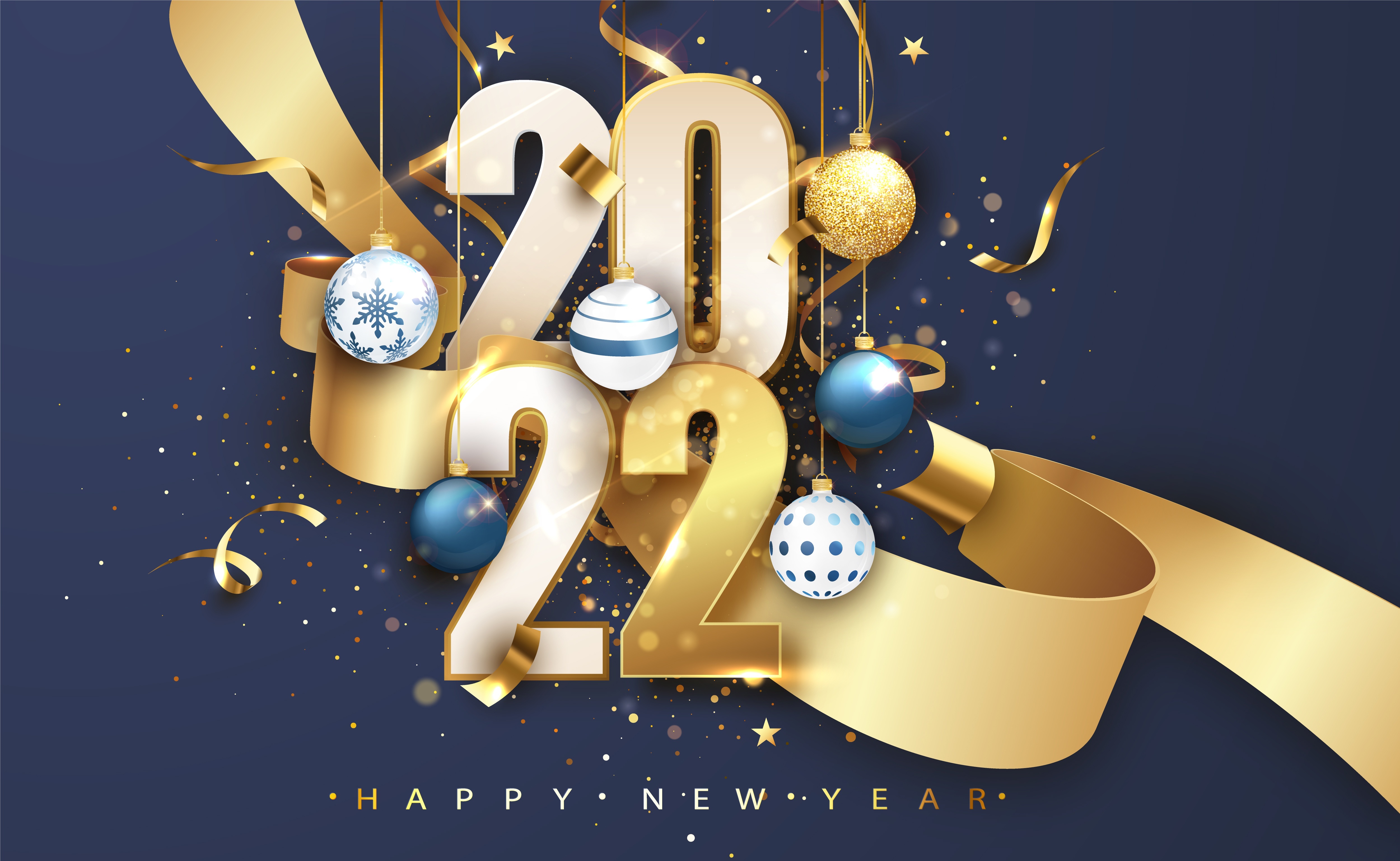 Happy New Year 2022 Celebration HD Wallpaper