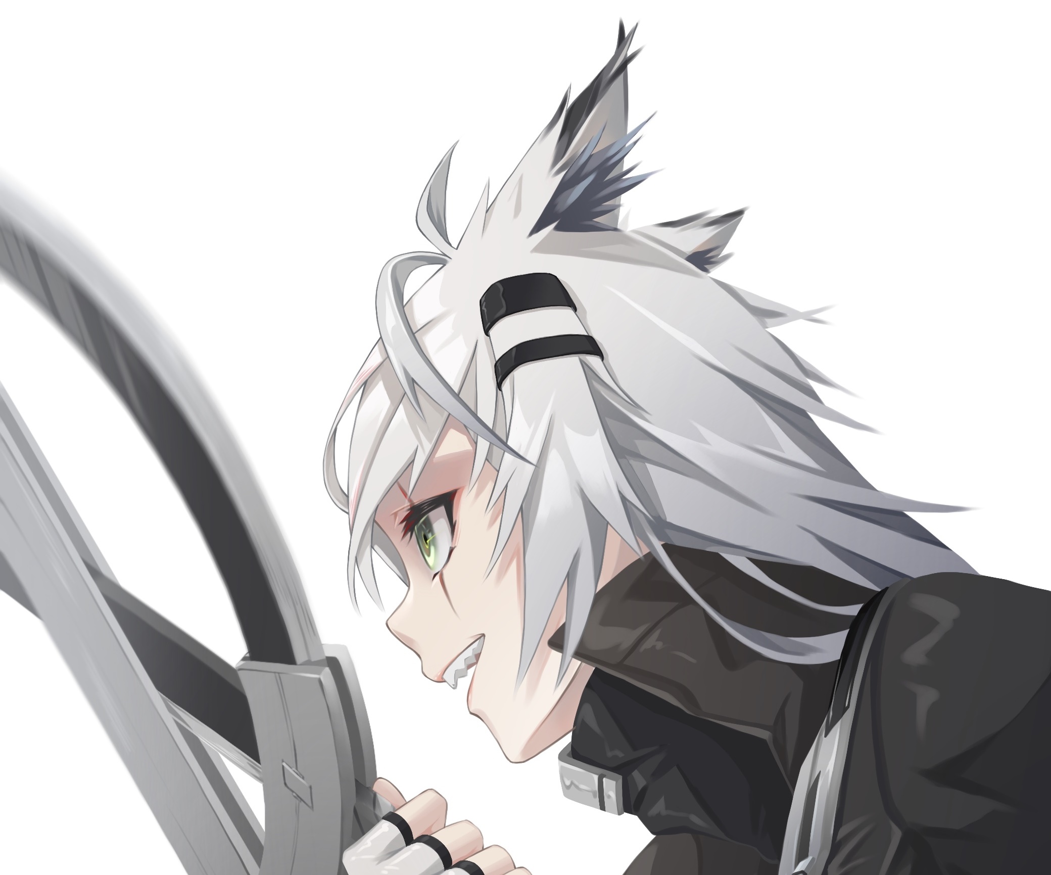 Lappland from Arknights with a weapon HD Wallpaper