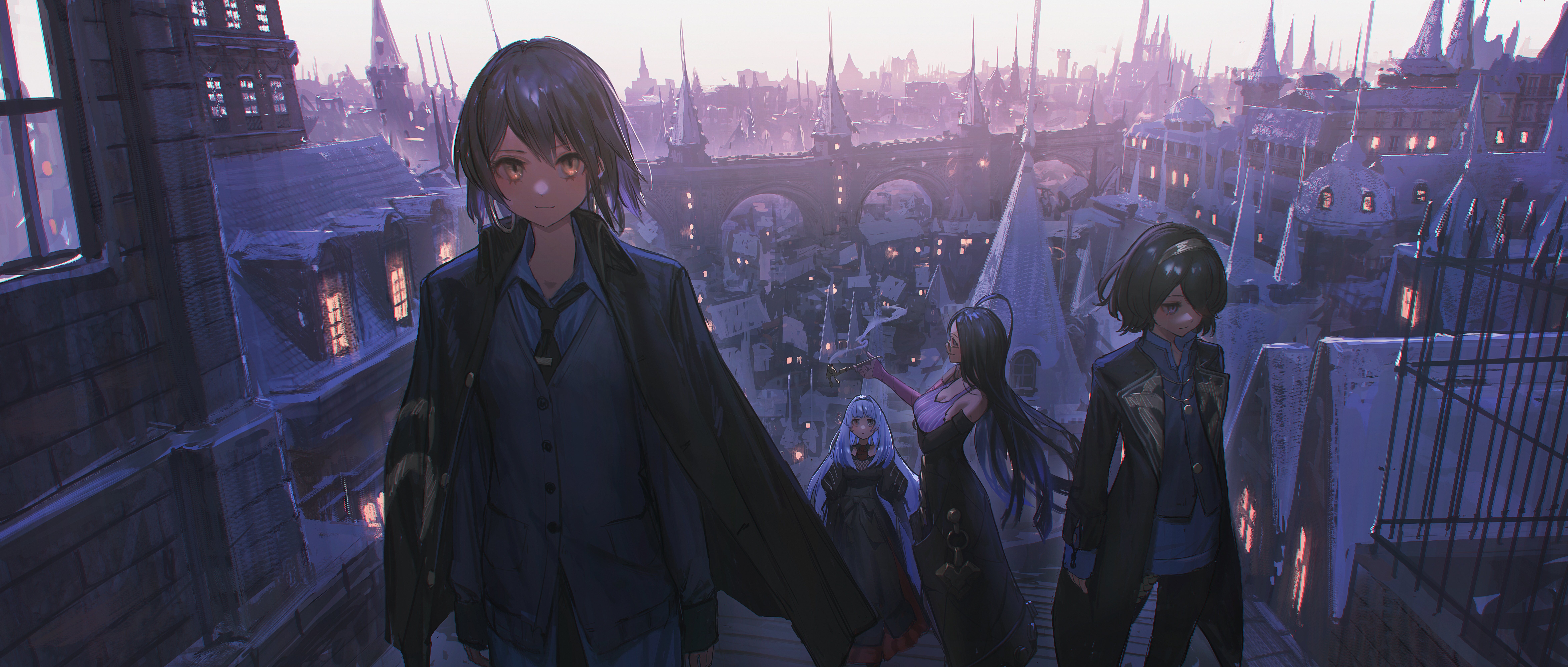 Alchemy Stars 4K: Sheol and Robyn in a Cityscape HD Wallpaper