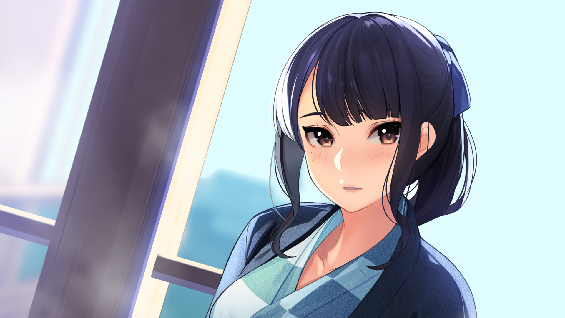 Girl in traditional Japanese clothing HD Wallpaper