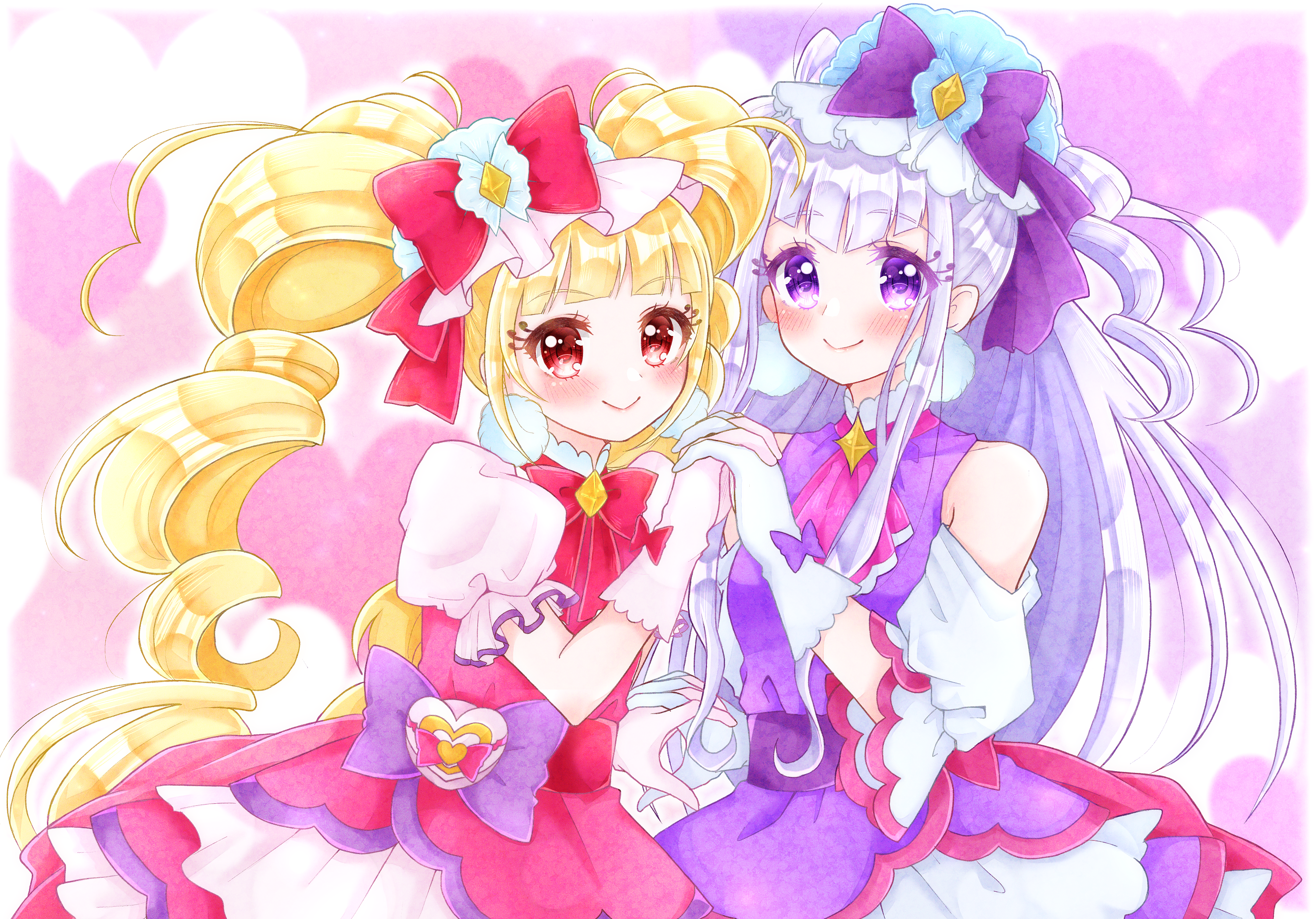 Aisaki Emiru and Cure Amour from Hug! Pretty Cure HD Wallpaper