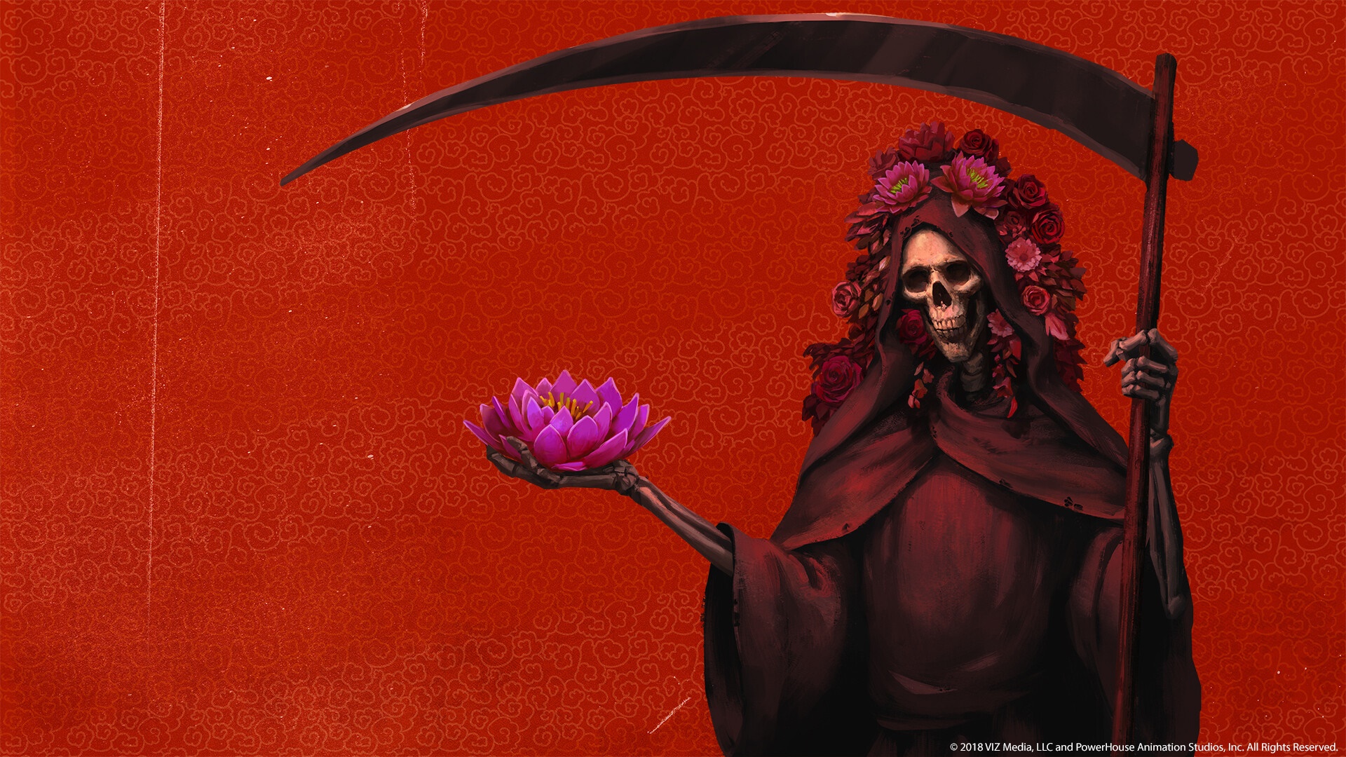 Grim Reaper with Lotus Flower from Seis Manos HD Wallpaper