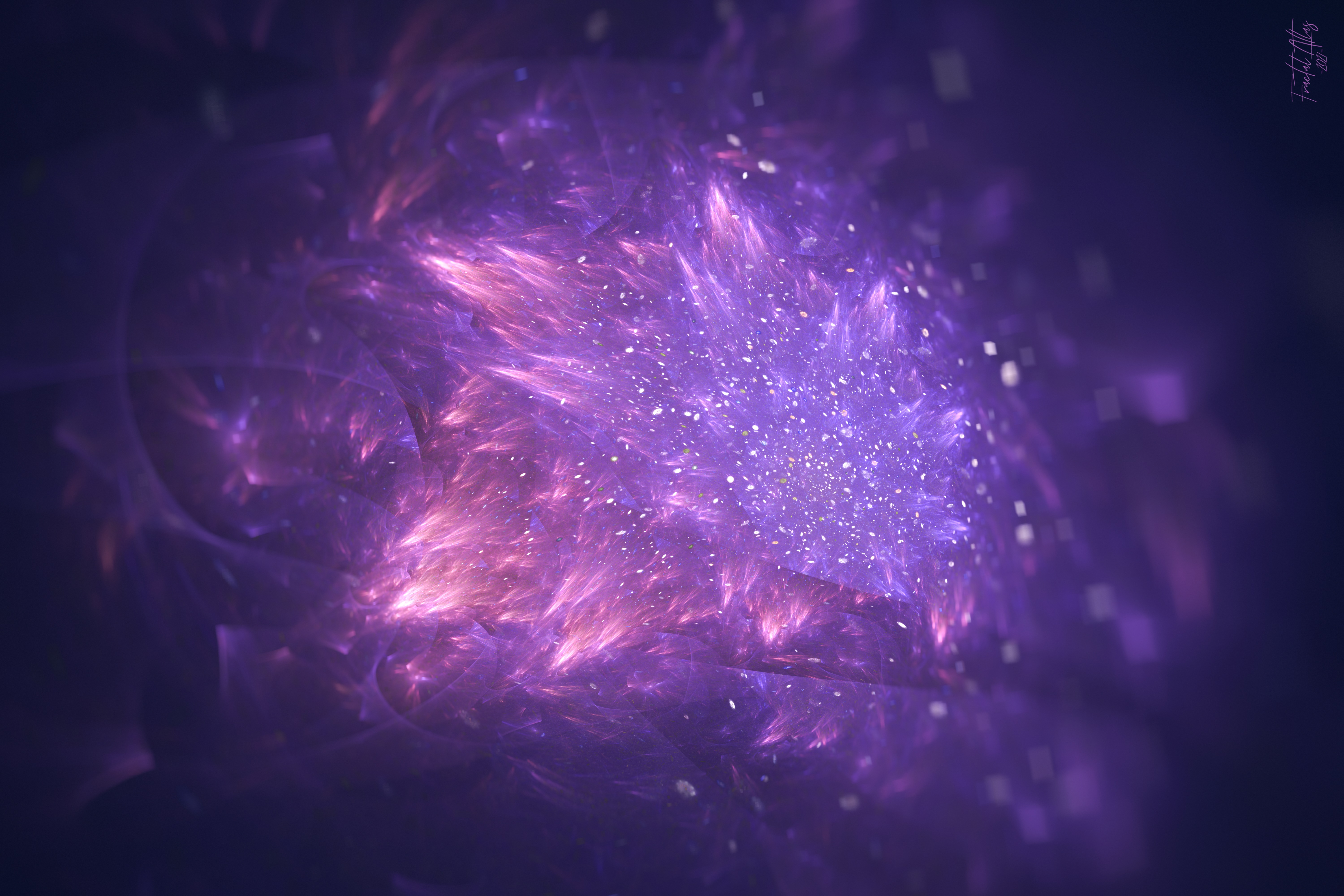 Abstract Purple Nebula with Glittering Stars HD Wallpaper