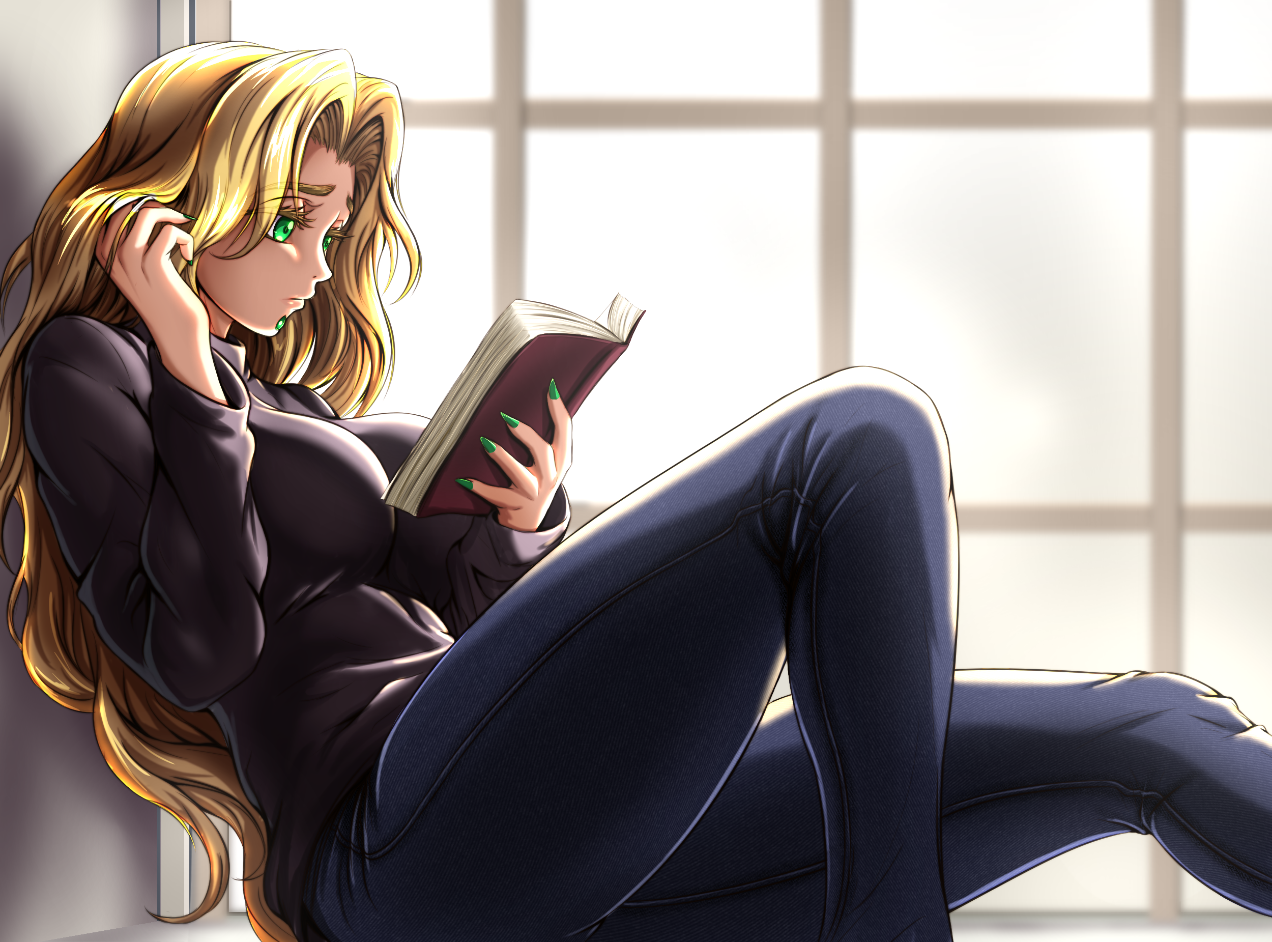Rider from Fate/Grand Order reading a book HD Wallpaper