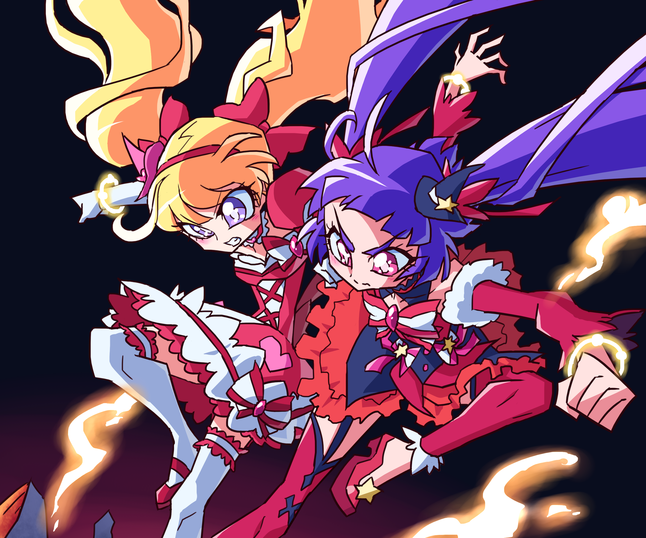 Maho Girls PreCure! Asahina Mirai and Izayoi Riko HD Wallpaper