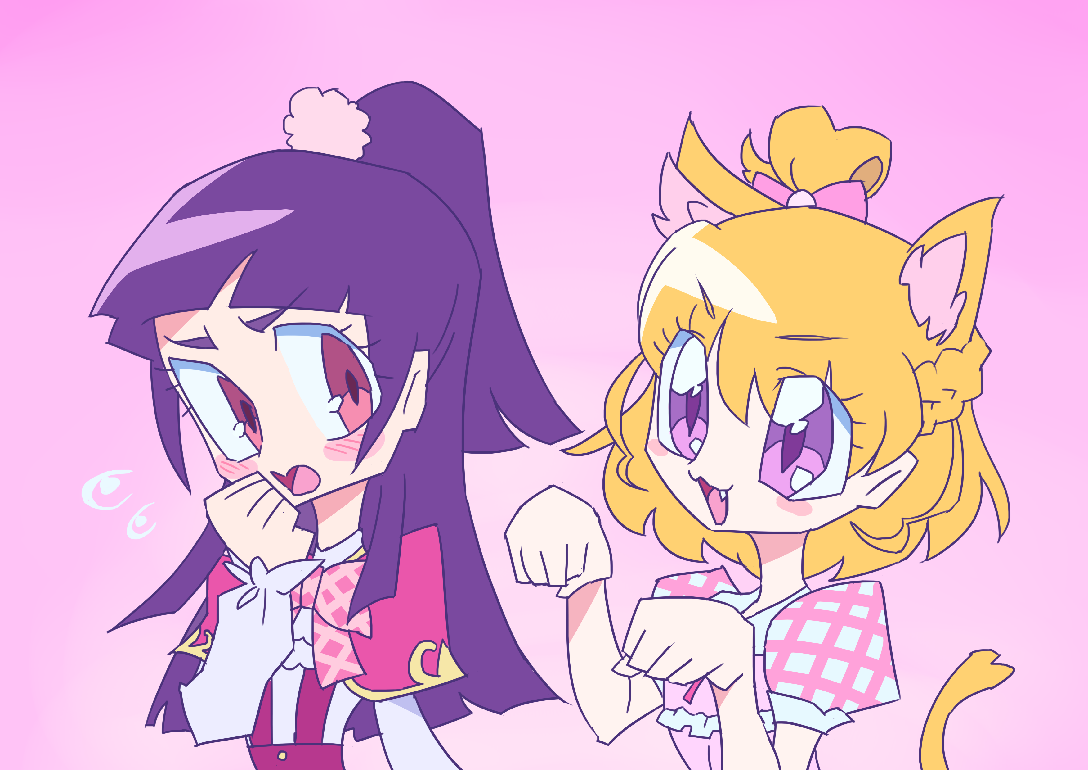 Maho Girls PreCure! Izayoi Riko and Asahina Mirai HD Wallpaper