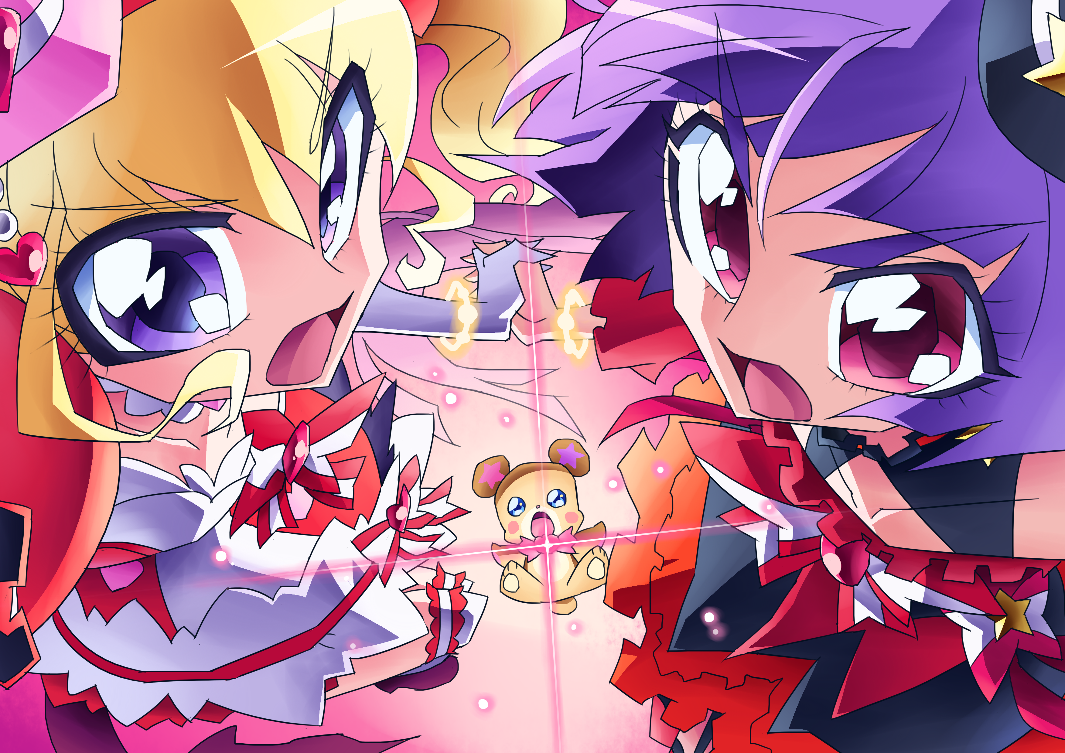 Maho Girls PreCure! Asahina Mirai and Izayoi Riko HD Wallpaper