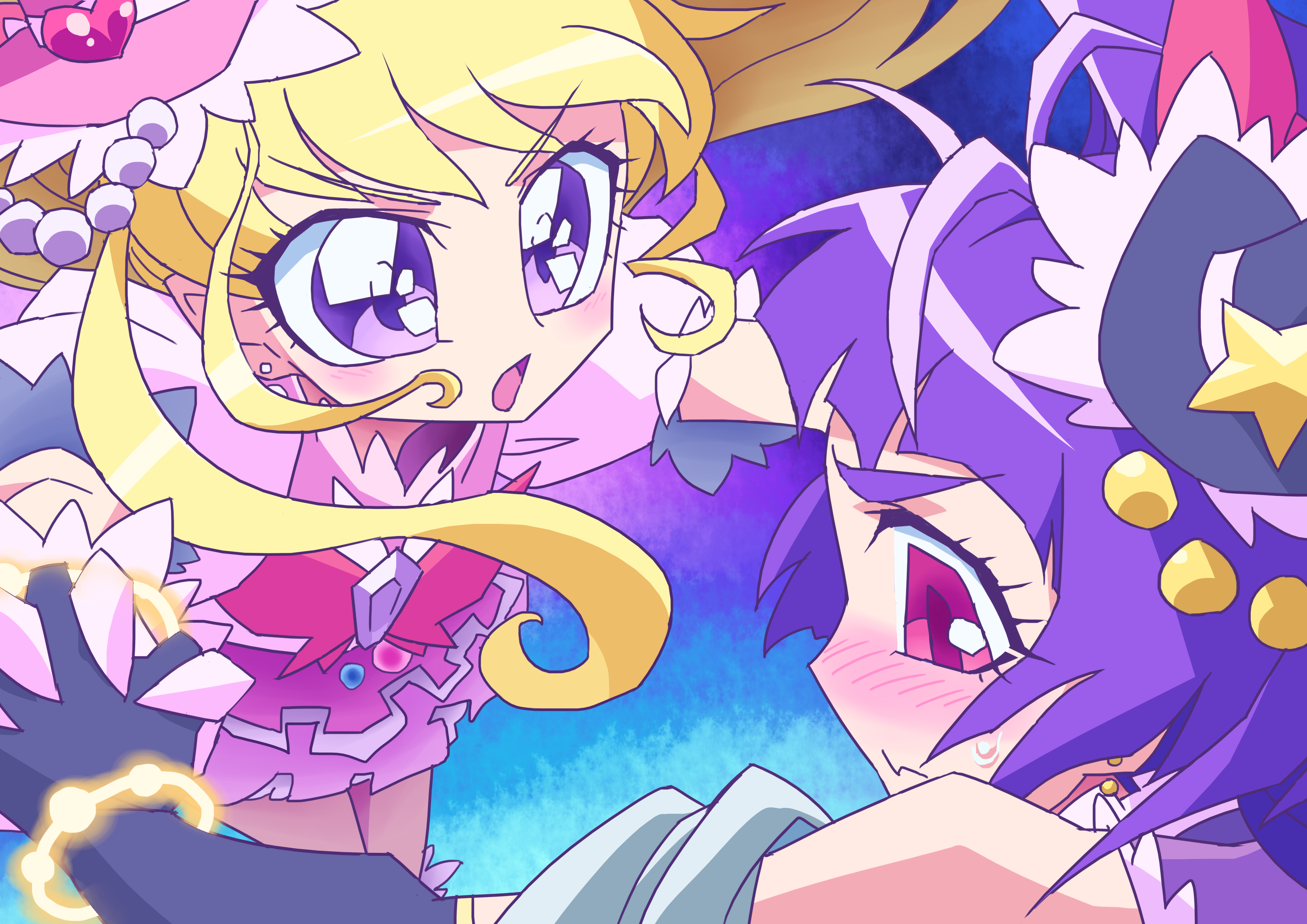 Maho Girls PreCure! Asahina Mirai and Izayoi Riko HD Wallpaper