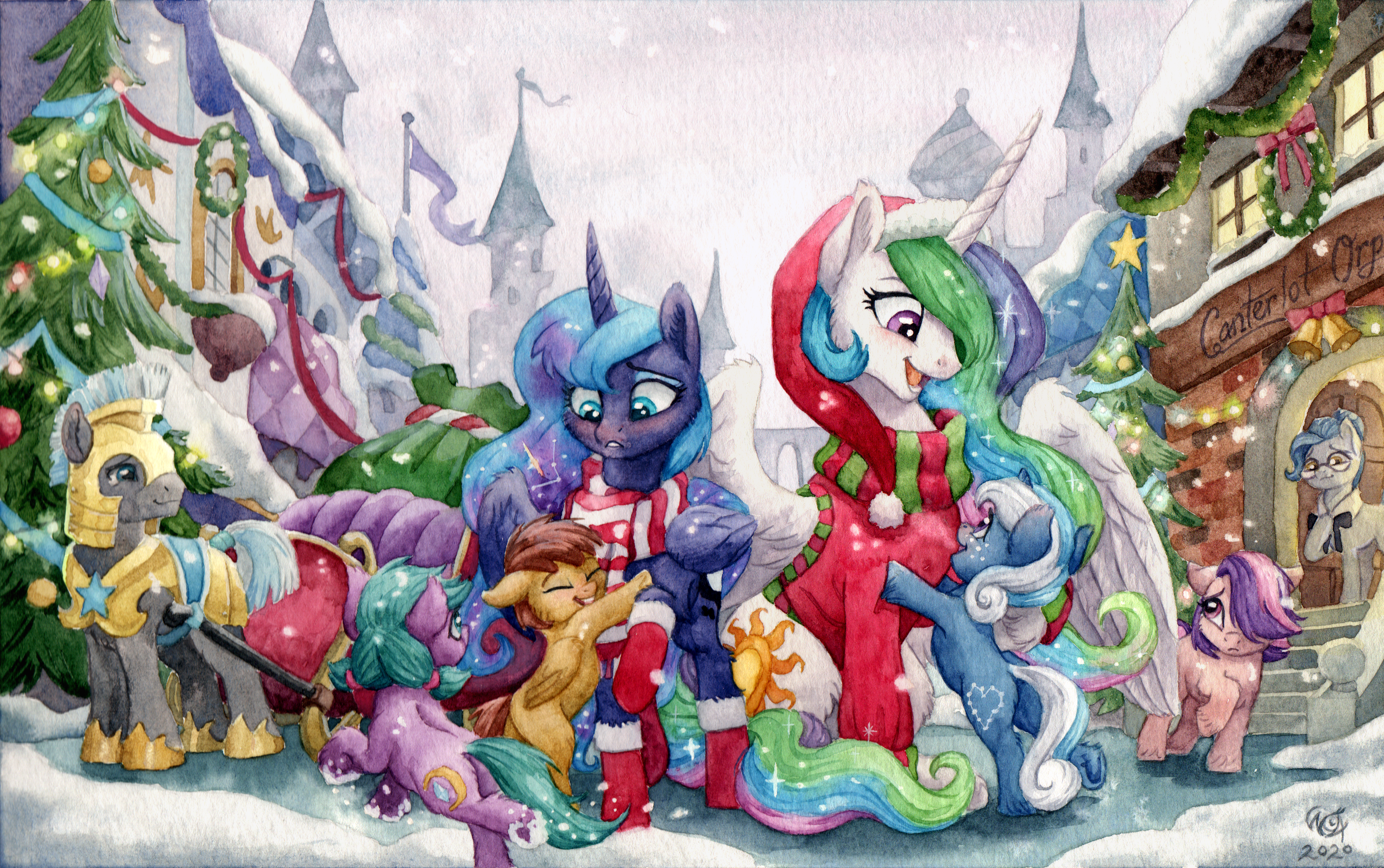 My Little Pony: Princess Luna and Princess Celestia in winter HD Wallpaper