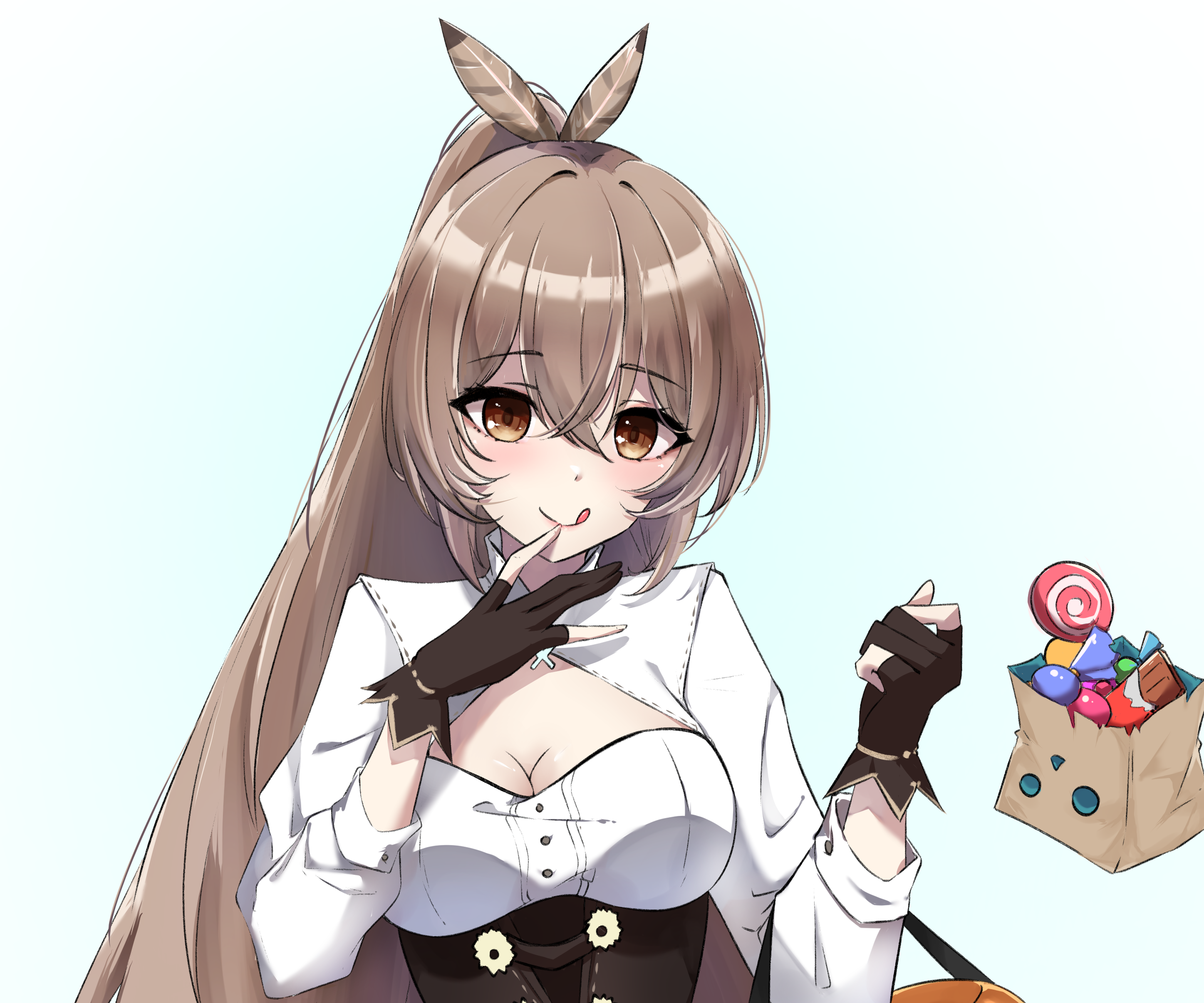 Mumei from Hololive with candy HD Wallpaper