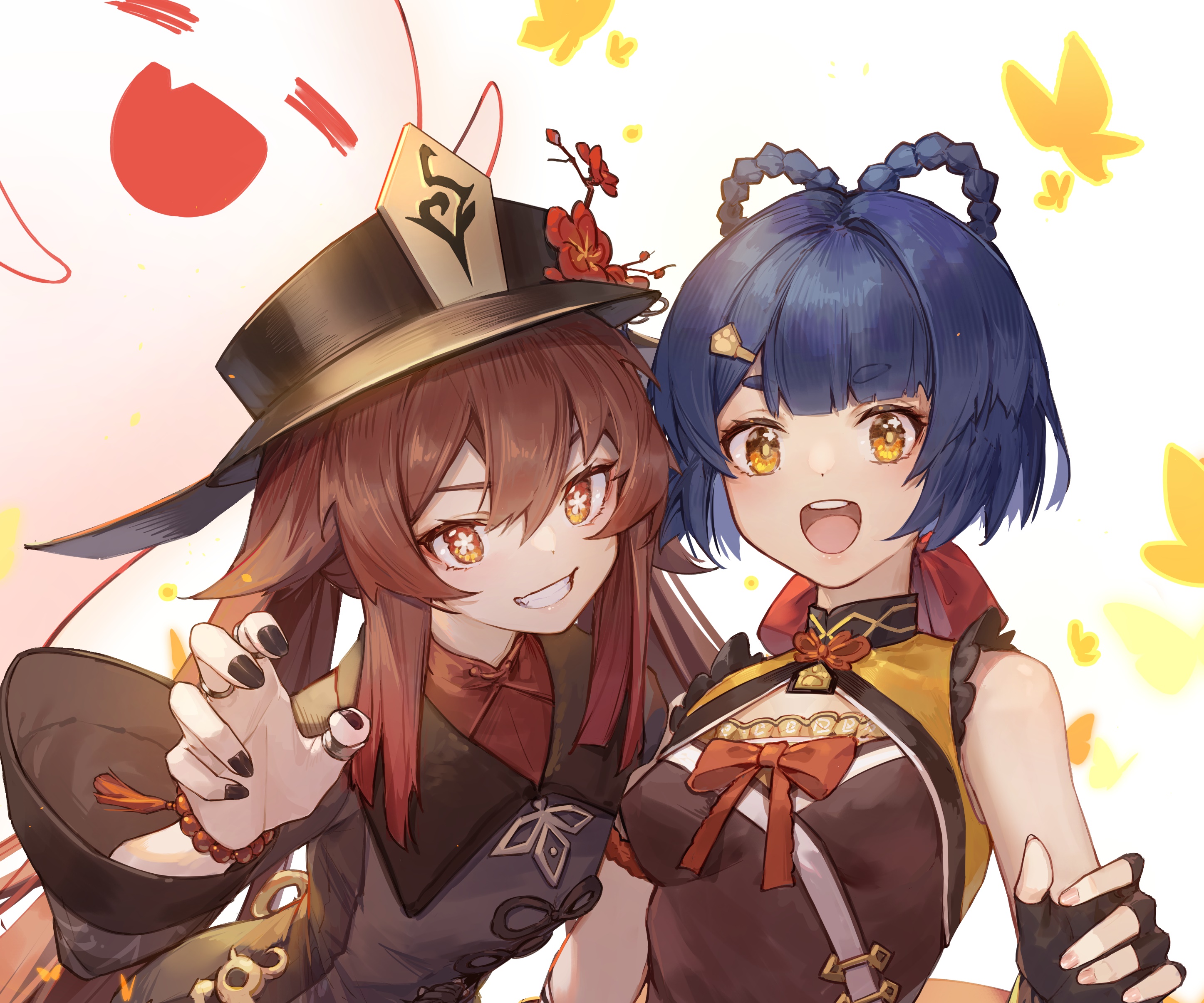 Hu Tao and Xiangling from Genshin Impact HD Wallpaper