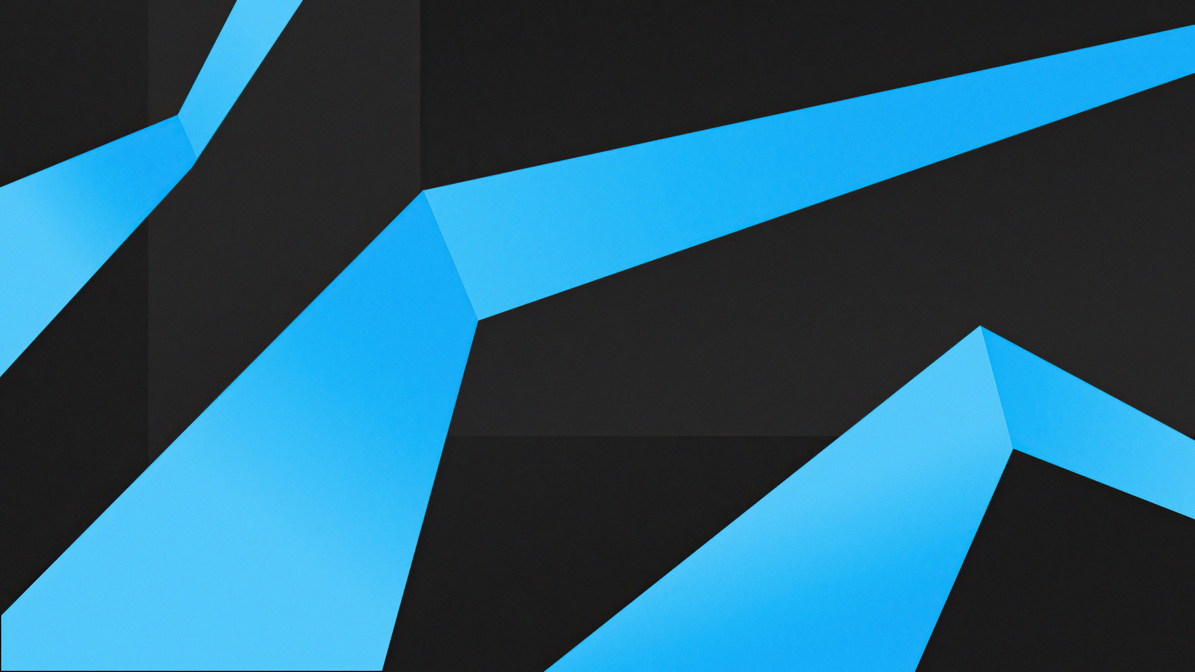 Abstract Blue and Black Artistic Shapes 4K HD Wallpaper