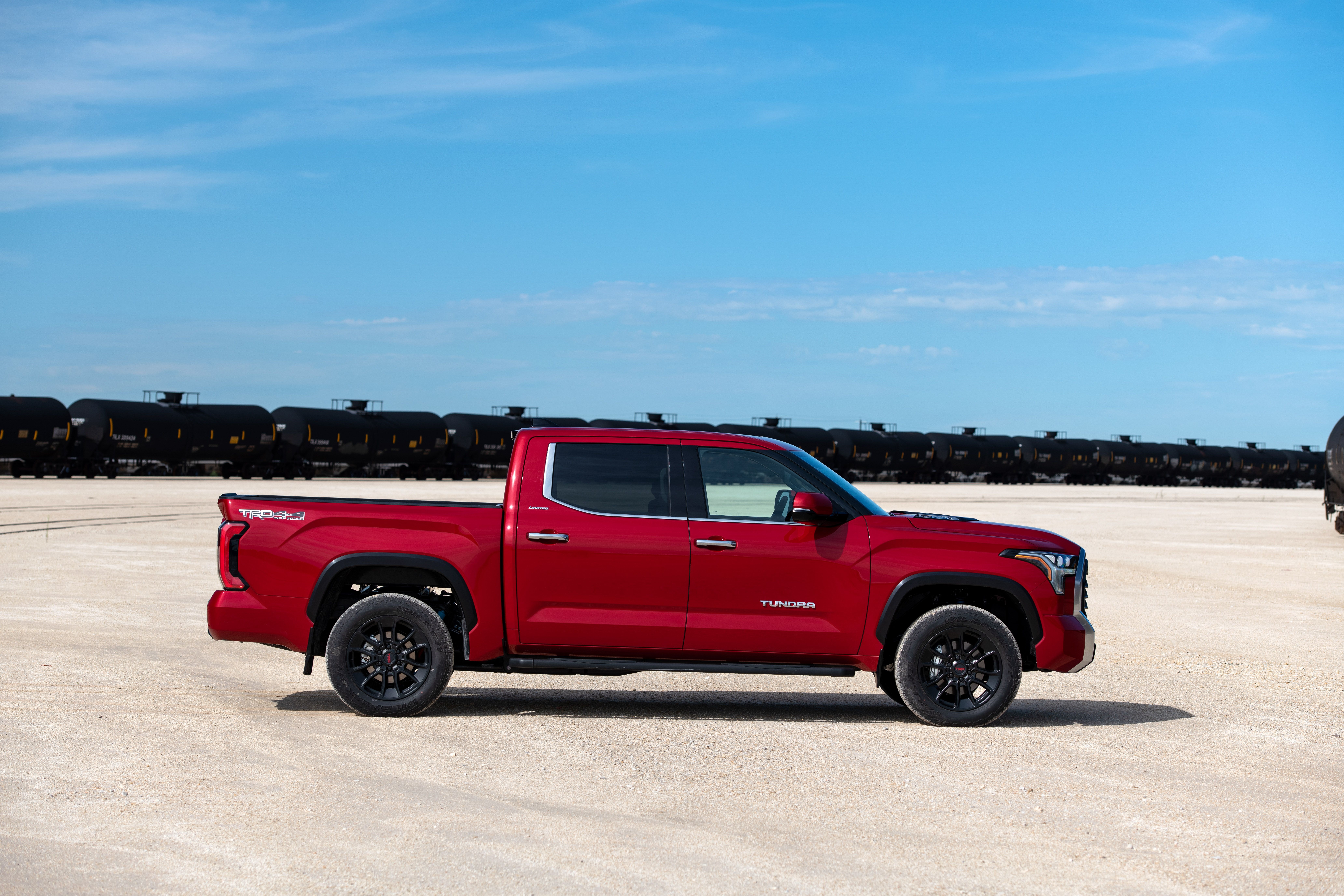 Red Toyota Tundra TRD Off Road truck HD Wallpaper