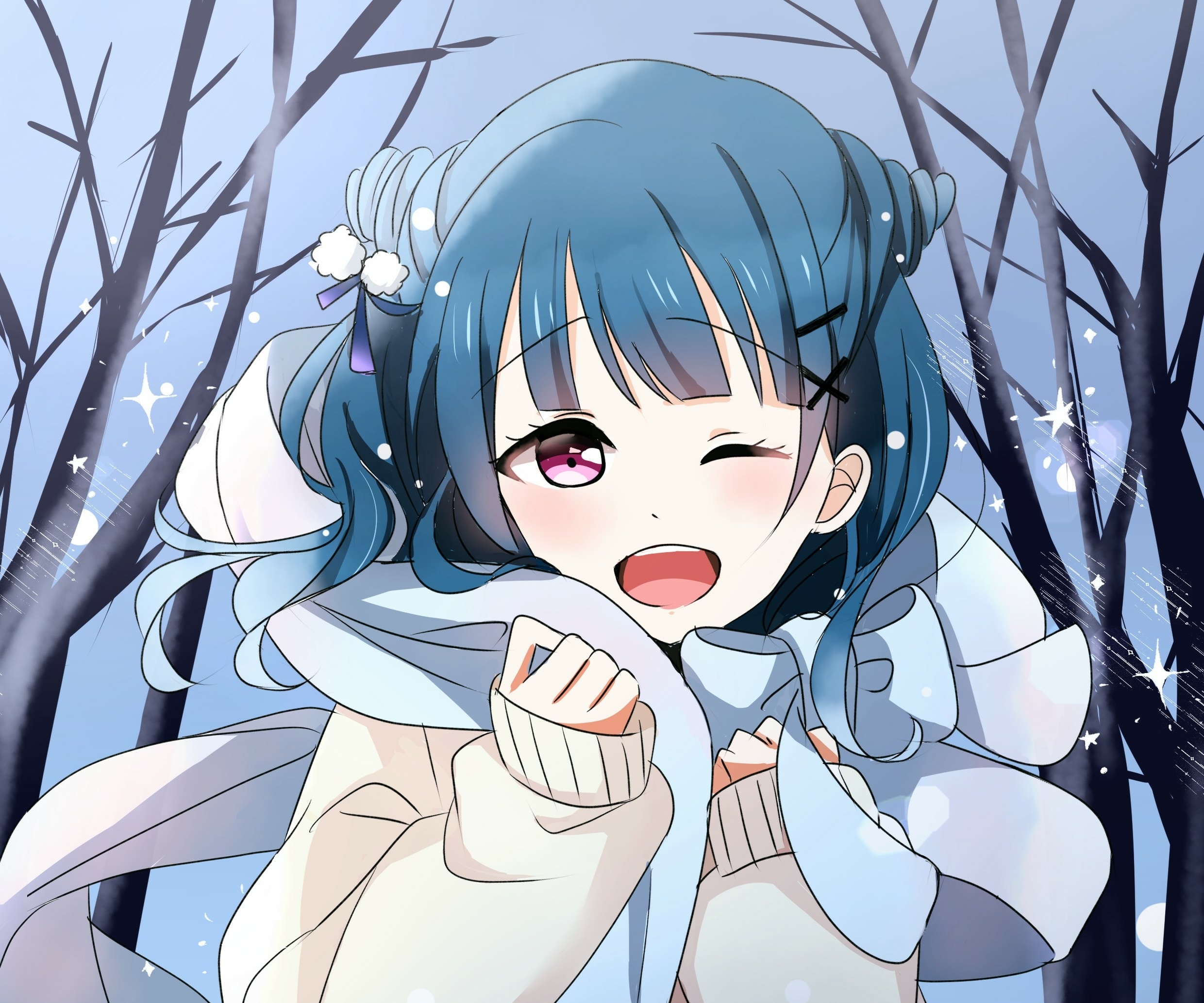 Yoshiko Tsushima from Love Live! Sunshine!! in winter HD Wallpaper