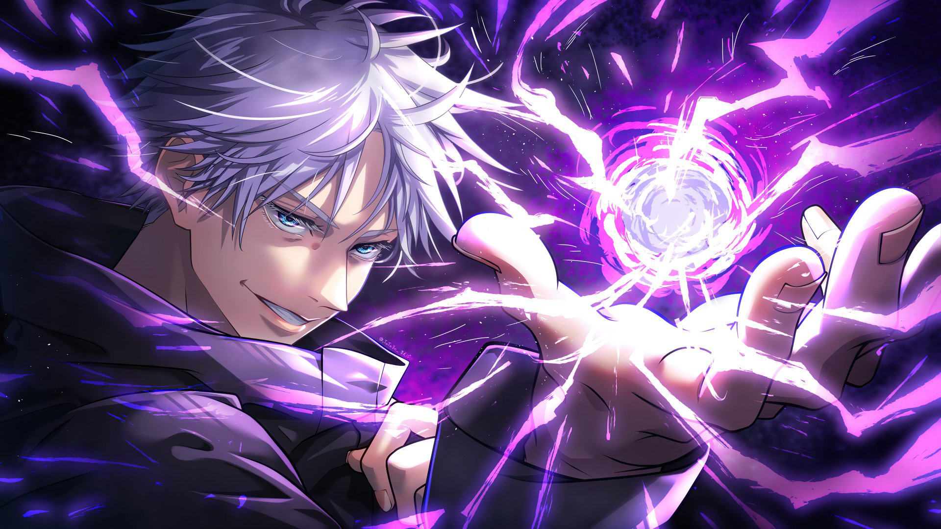 Satoru Gojo from Jujutsu Kaisen using purple energy HD Wallpaper