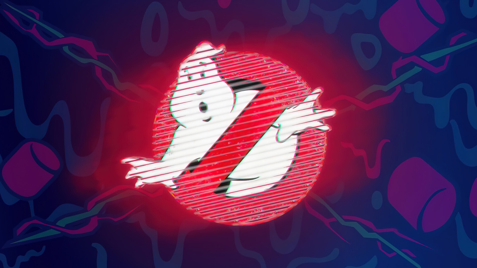 Ghostbusters logo with abstract background HD Wallpaper