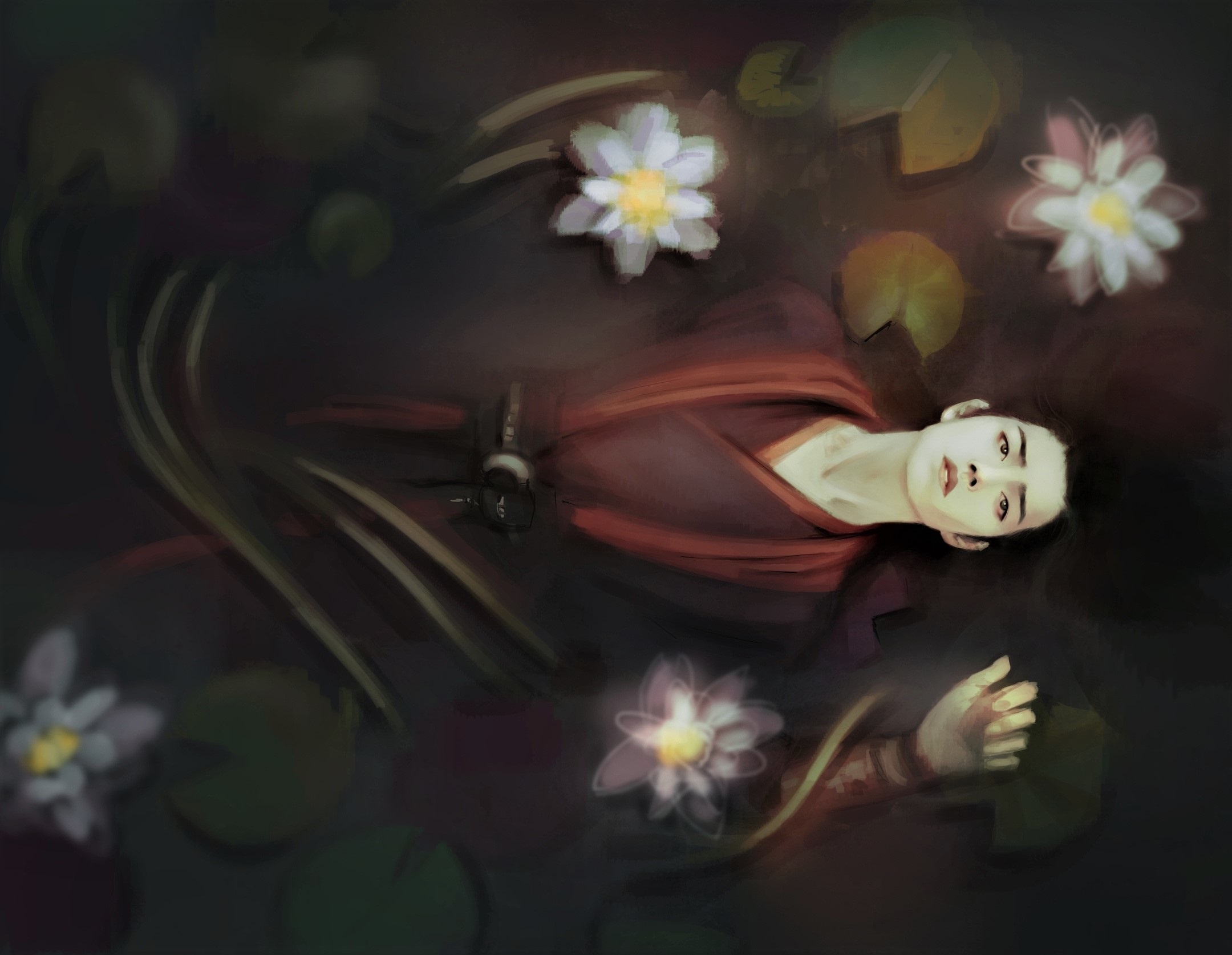 Wei Wuxian from The Untamed lying in water HD Wallpaper