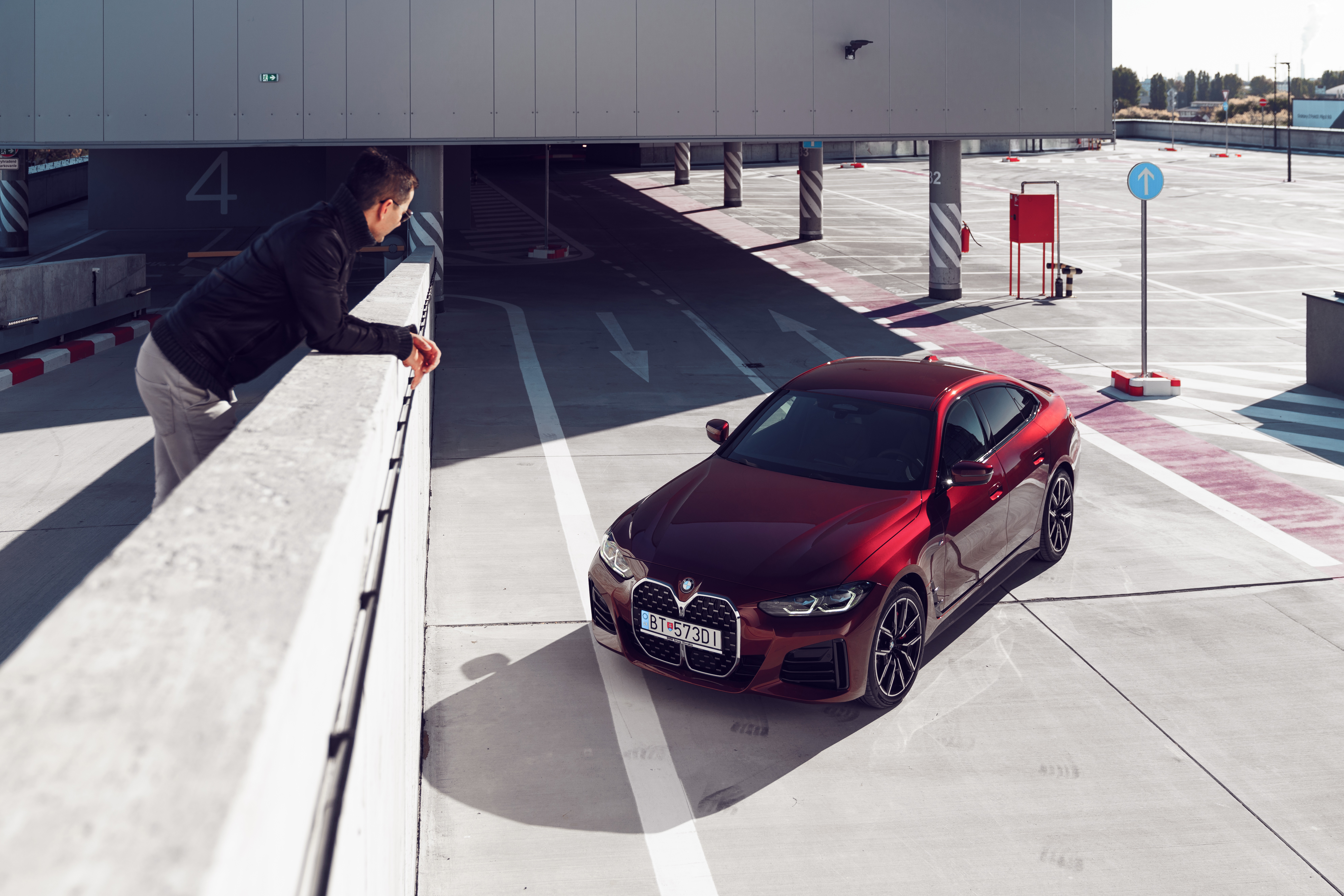 BMW 4 Series Gran Coupé M Sport in parking lot HD Wallpaper
