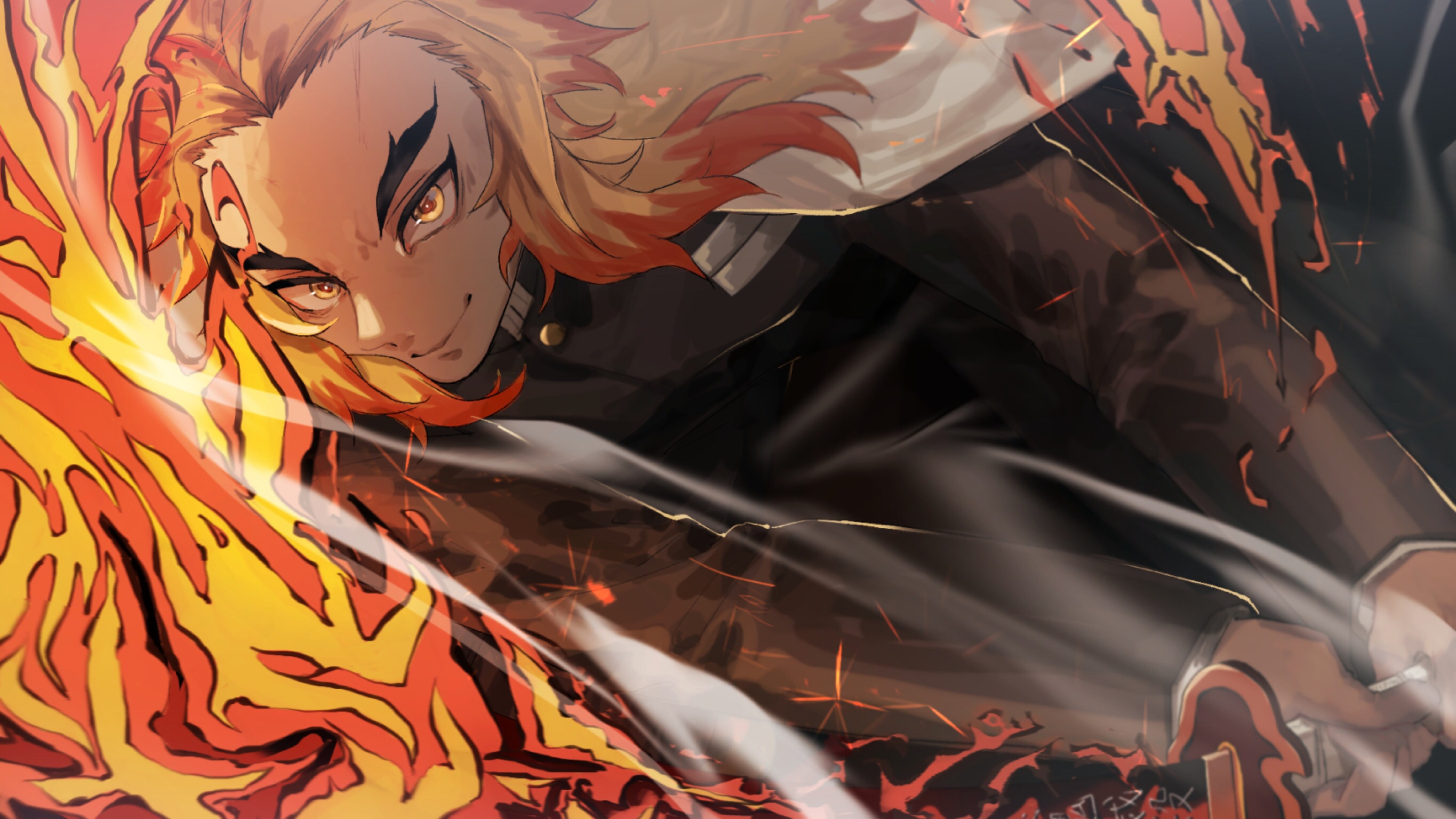 Kyojuro Rengoku from Demon Slayer: Kimetsu No Yaiba HD Wallpaper