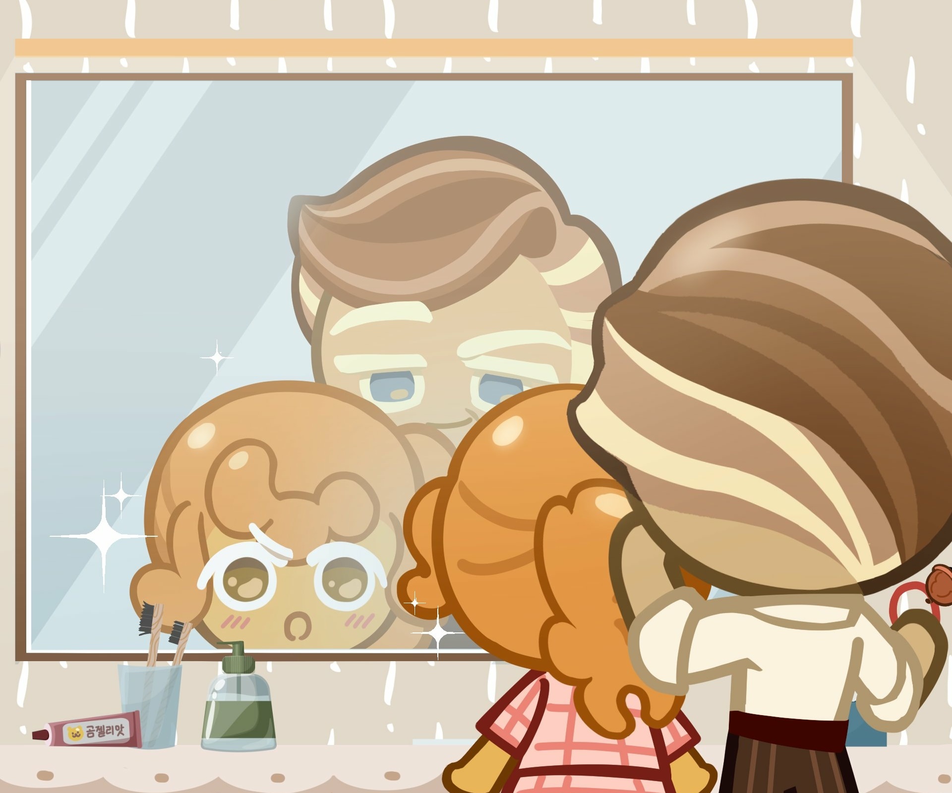 Almond Cookie and Walnut Cookie from Cookie Run: Kingdom HD Wallpaper
