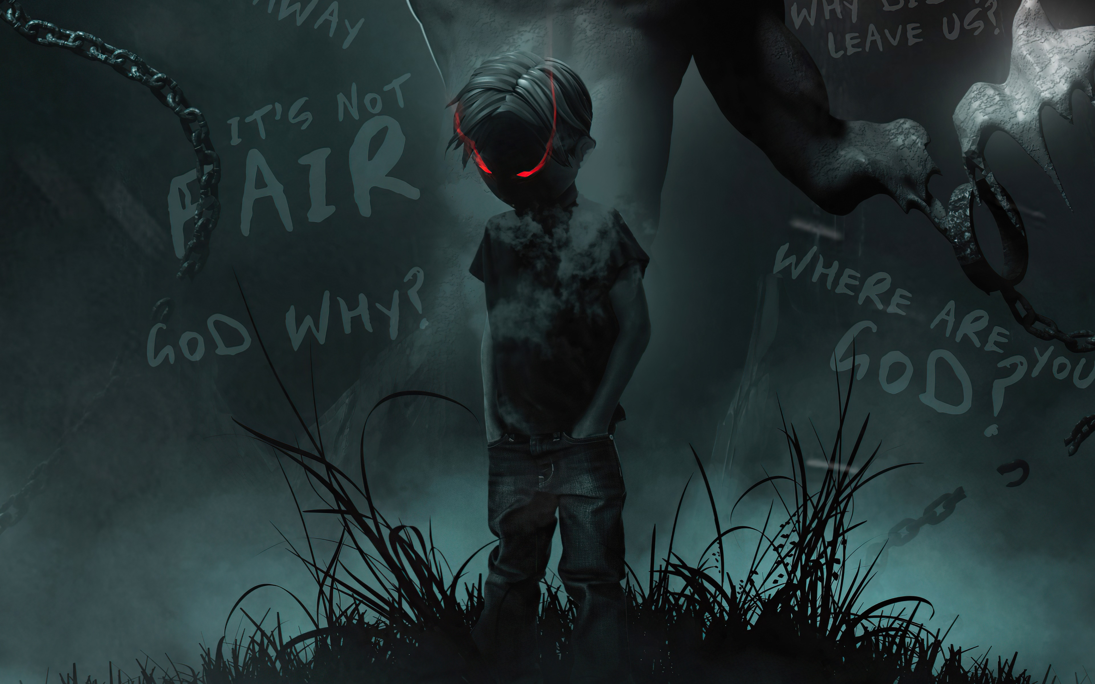 Dark Men 4K Little Boy Child HD Wallpaper