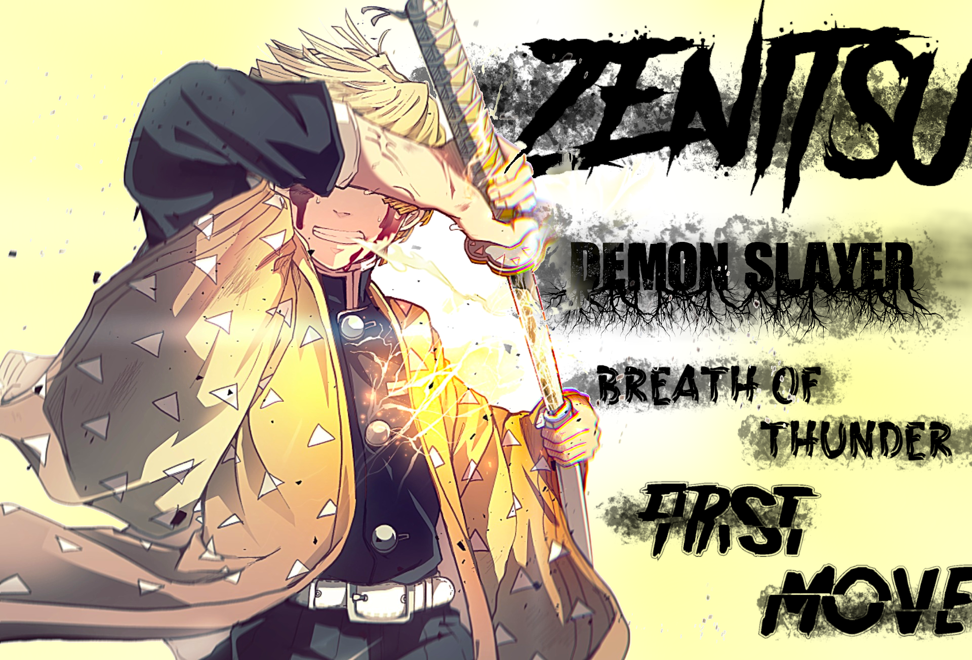 Zenitsu Agatsuma from Demon Slayer: Breath of Thunder HD Wallpaper