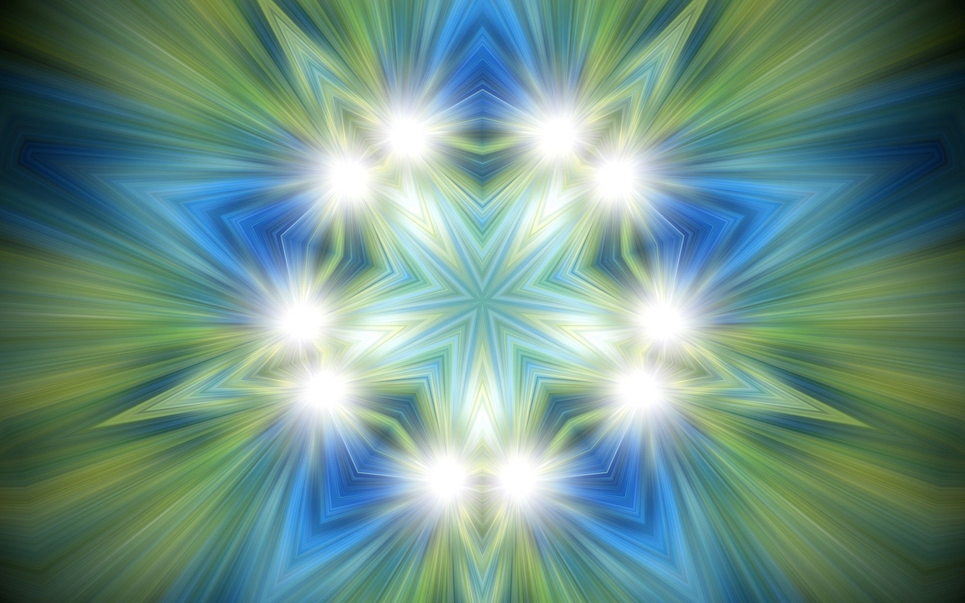 Abstract Kaleidoscope with Starbursts HD Wallpaper
