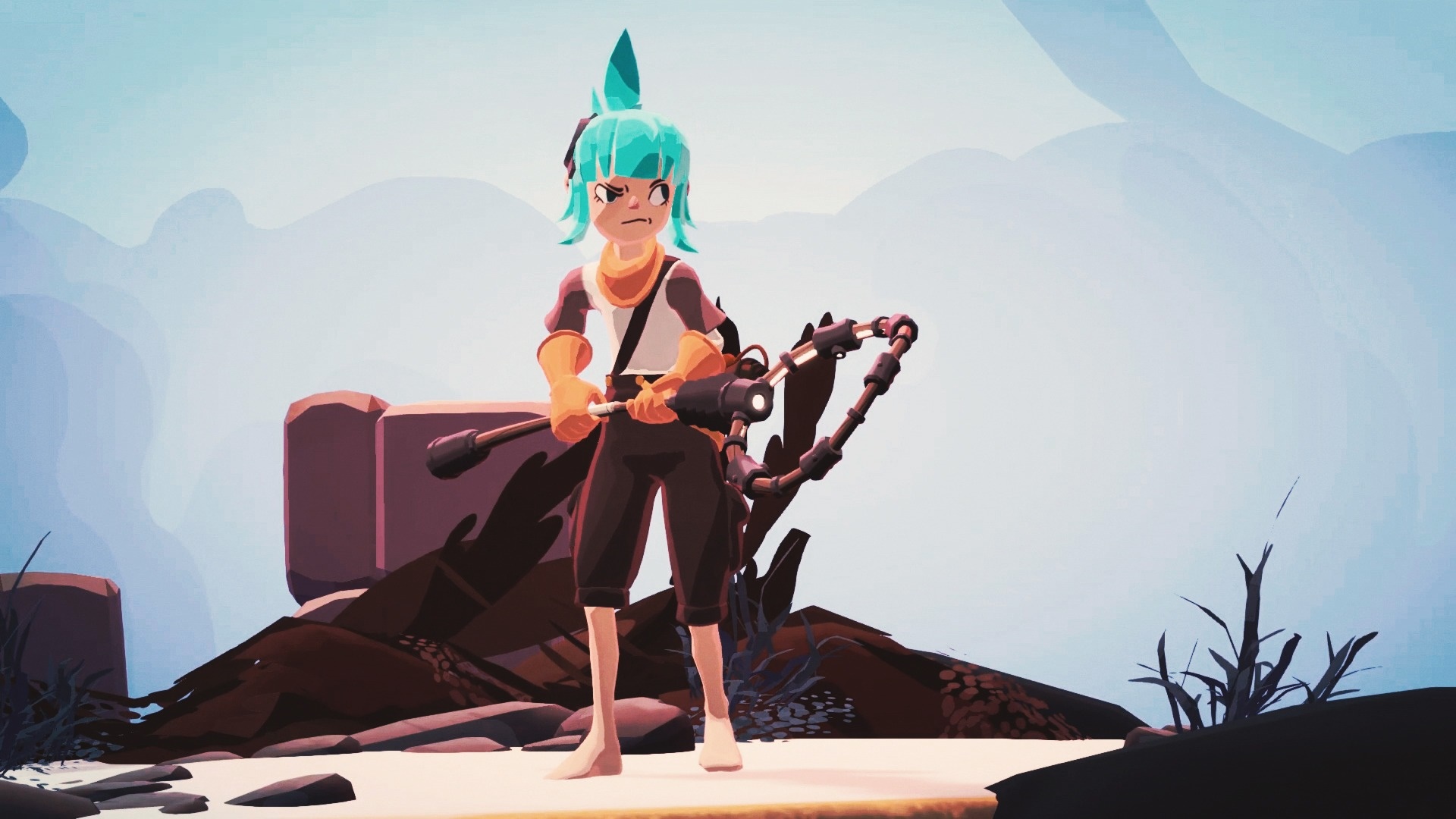 Girl with mechanical weapon in Wavetale HD Wallpaper