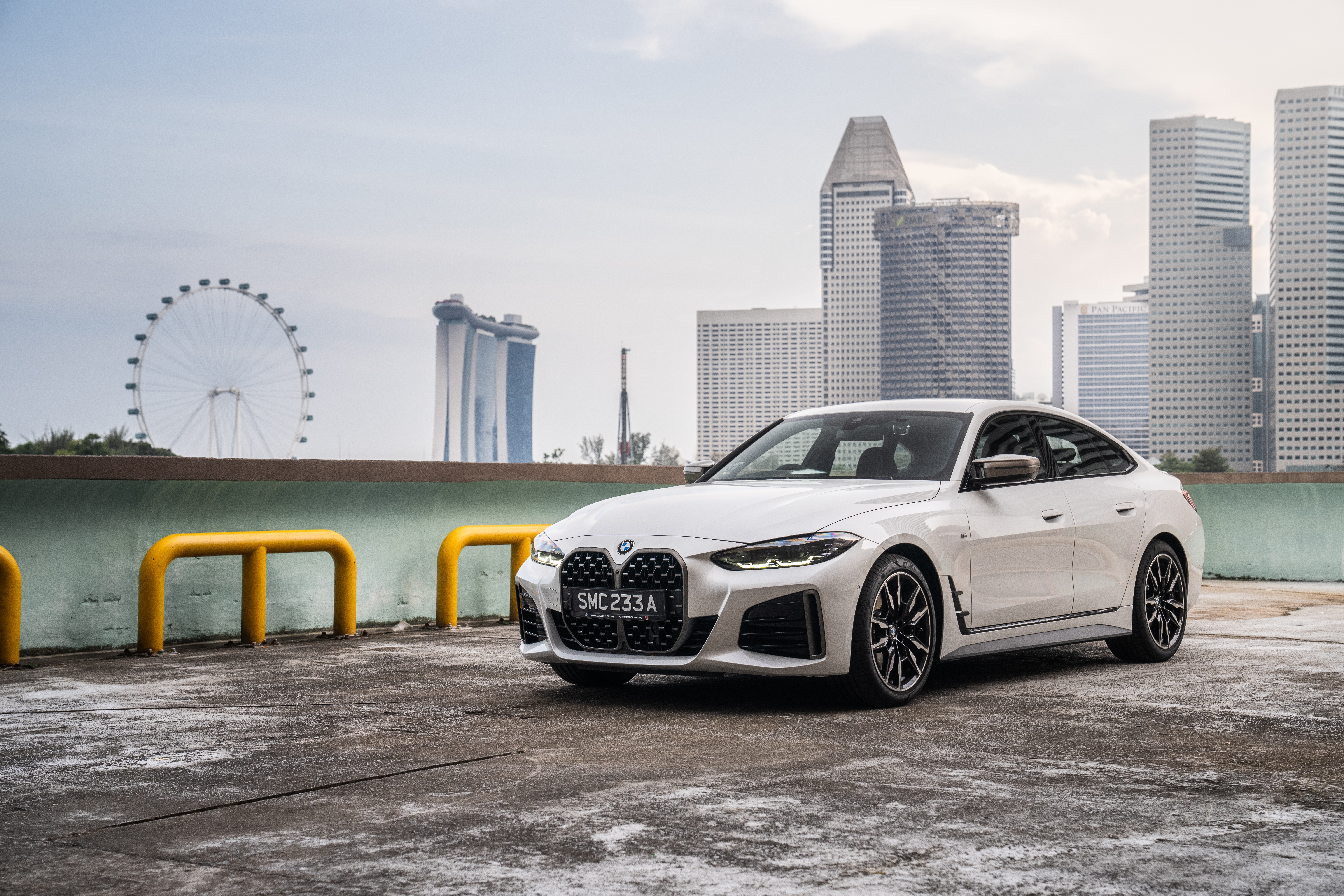 White BMW M440i xDrive Gran Coupé in Singapore HD Wallpaper