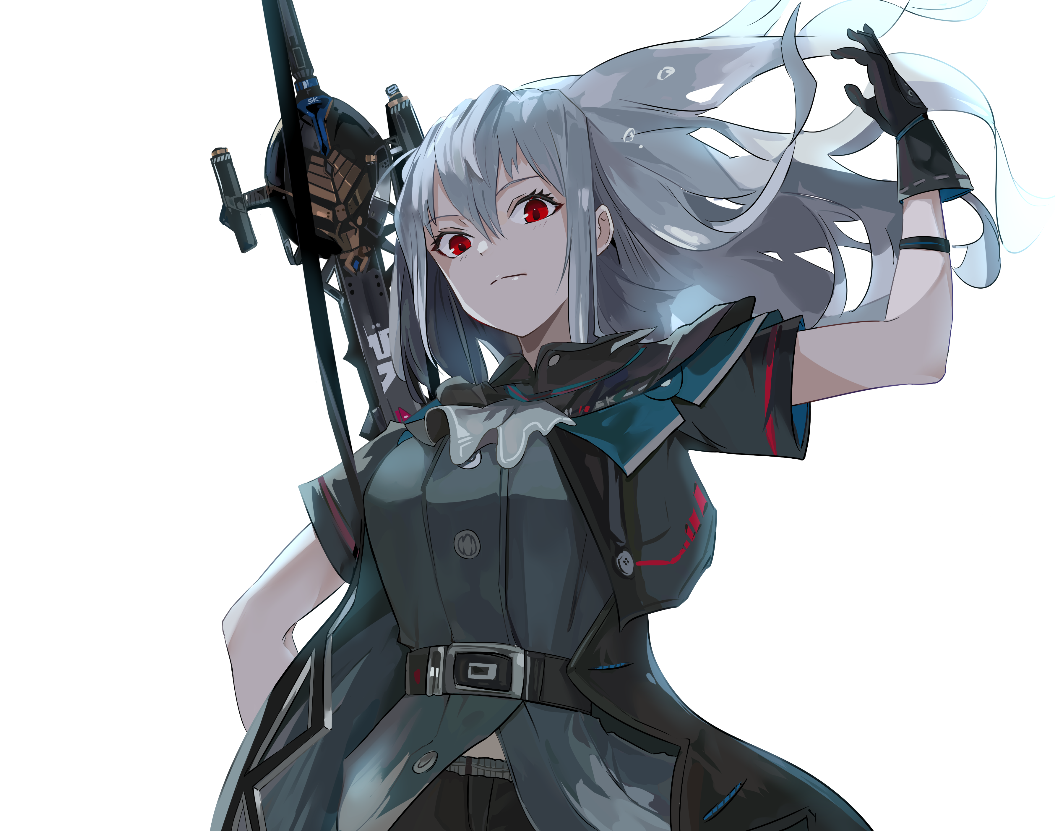 Skadi from Arknights with Red Eyes HD Wallpaper