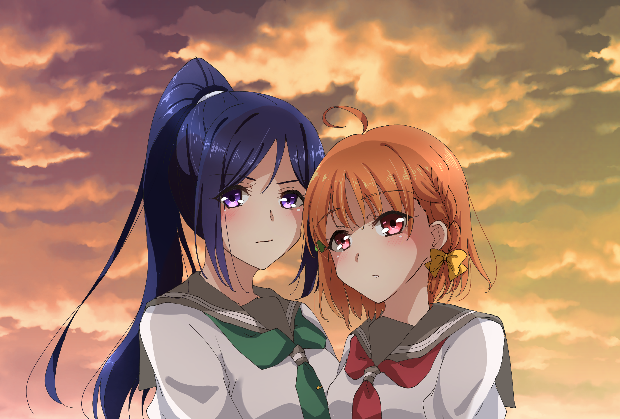 Chika Takami and Kanan Matsuura from Love Live! Sunshine!! HD Wallpaper