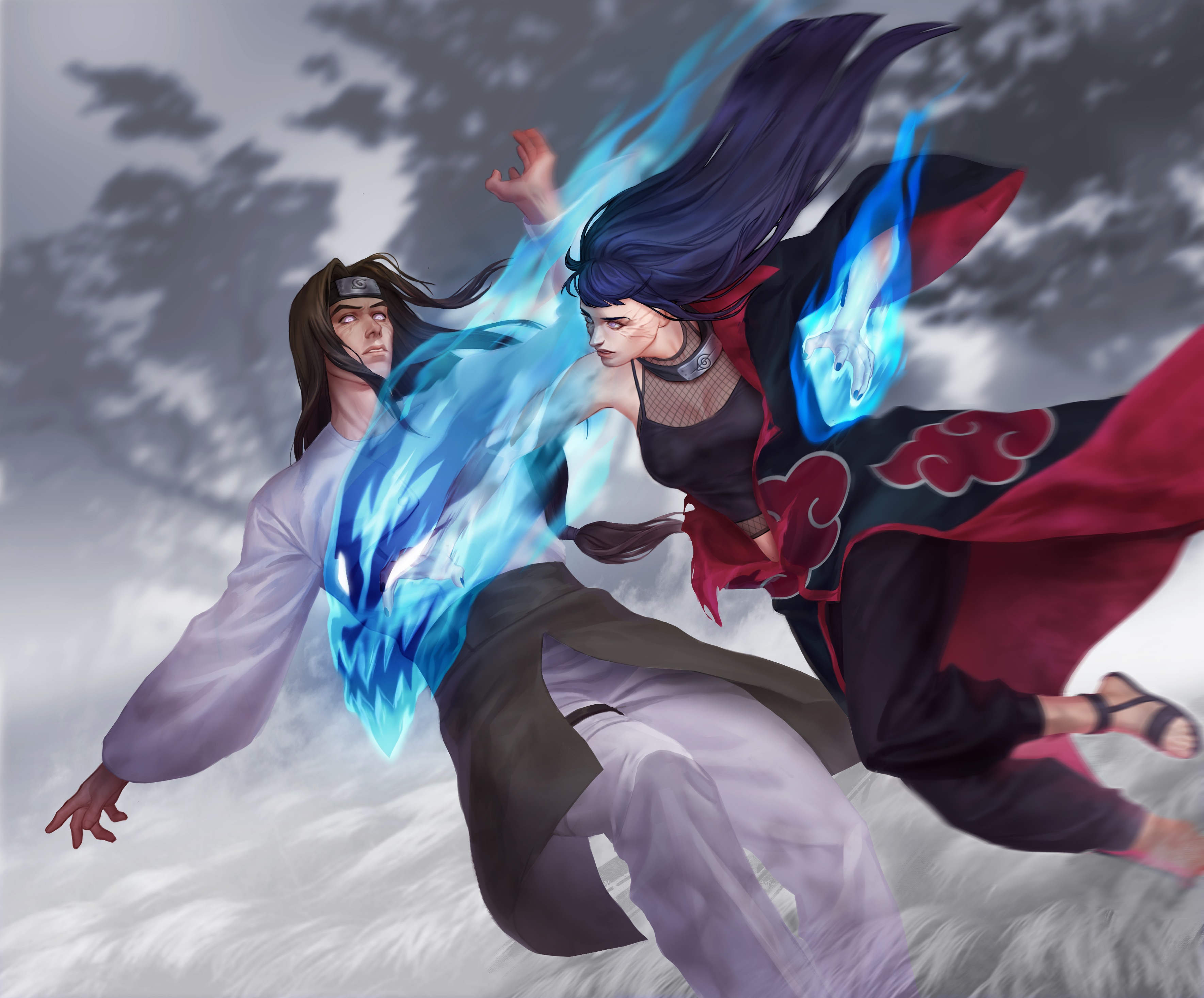 Neji Hyuga and Hinata Hyuga from Naruto HD Wallpaper
