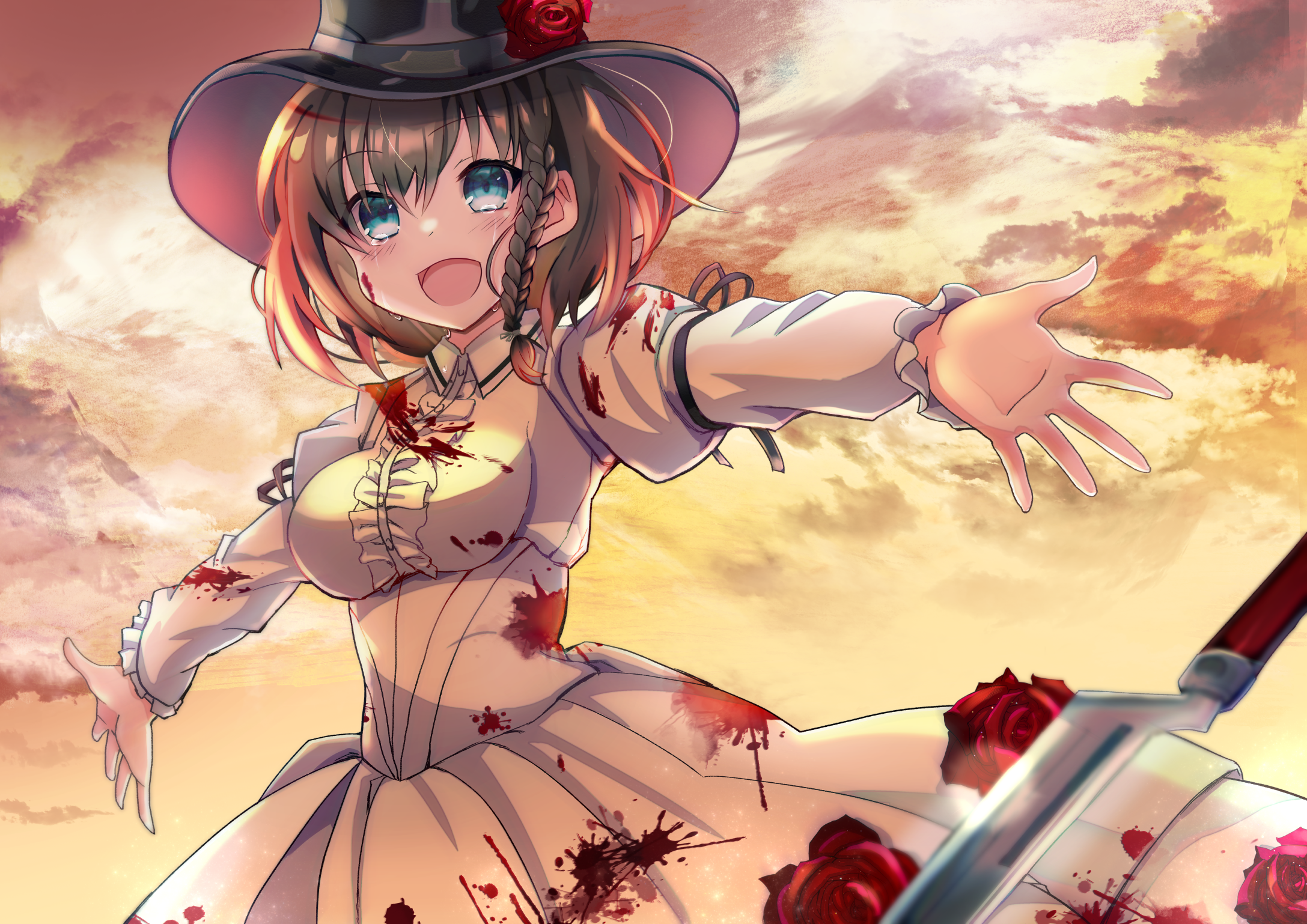Charlotte Corday from Fate/Grand Order with bloodstains HD Wallpaper