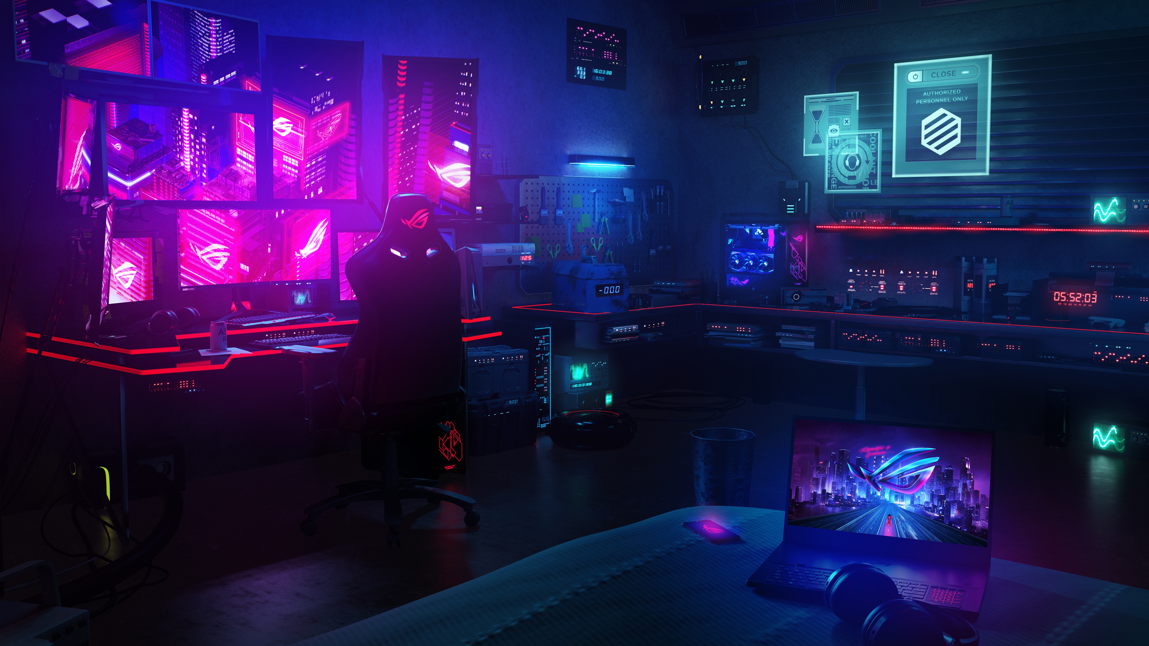 Asus ROG 4K Gaming Room Setup HD Wallpaper