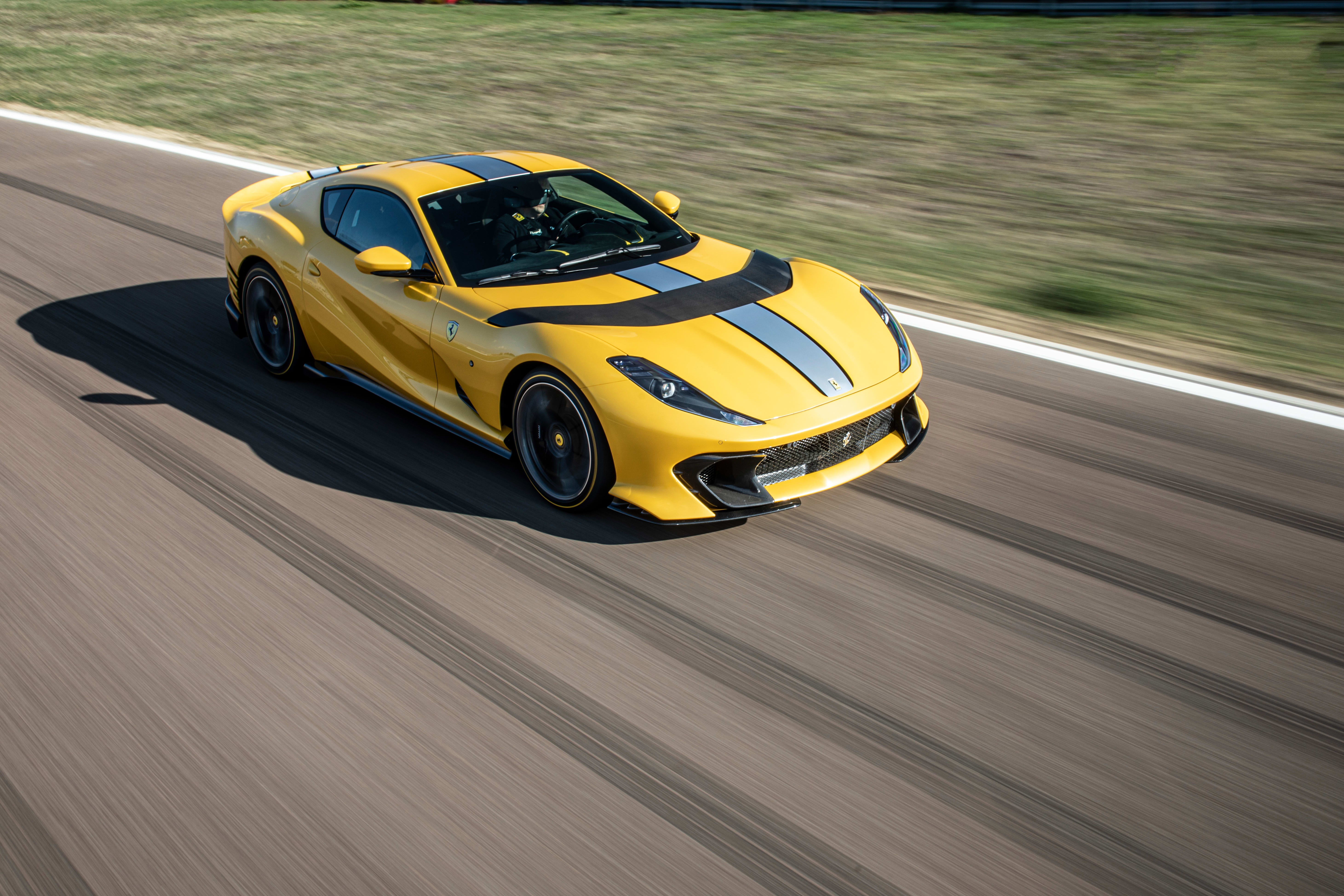 Yellow Ferrari 812 Competizione 4K HD Wallpaper