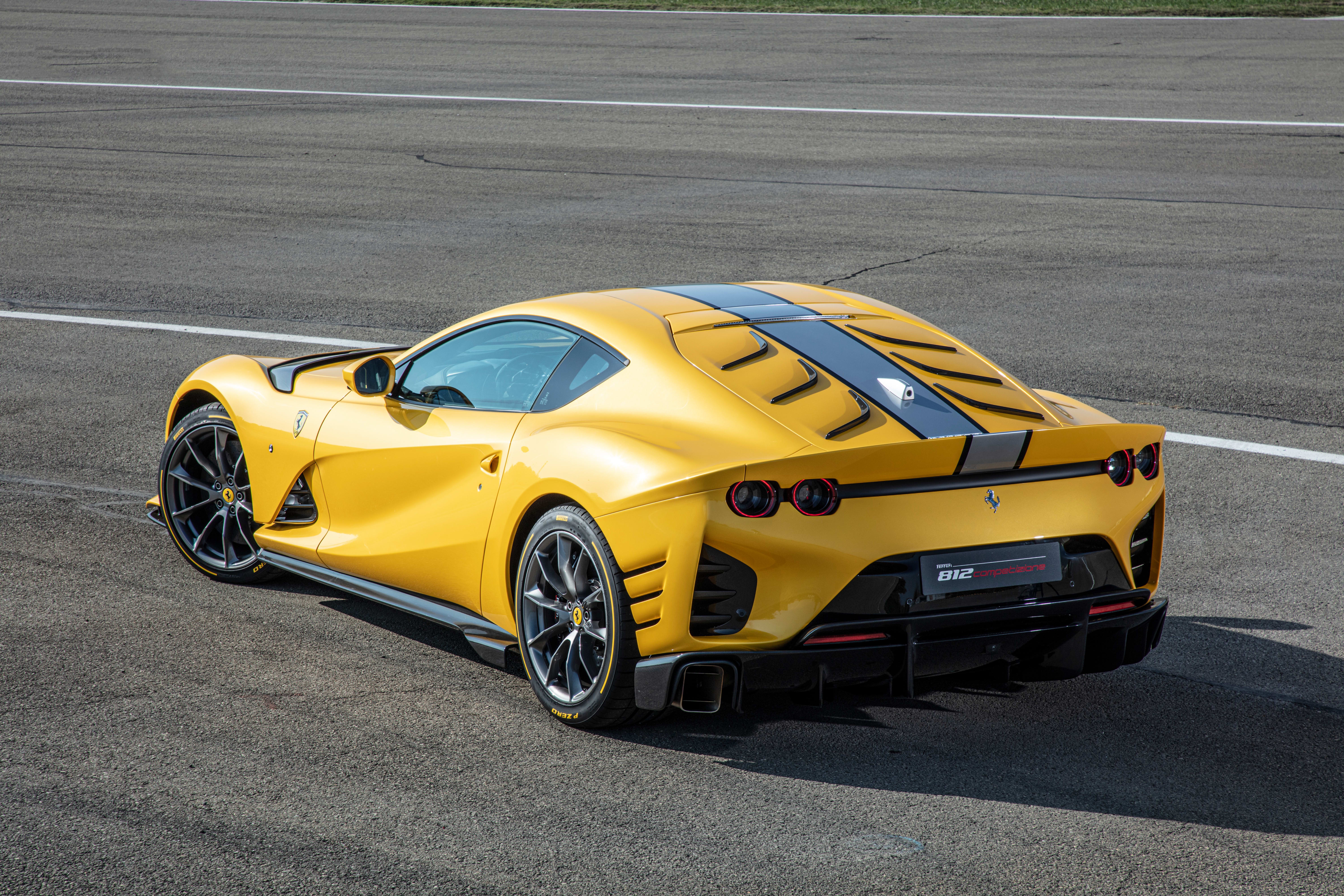 Yellow Ferrari 812 Competizione 4K HD Wallpaper