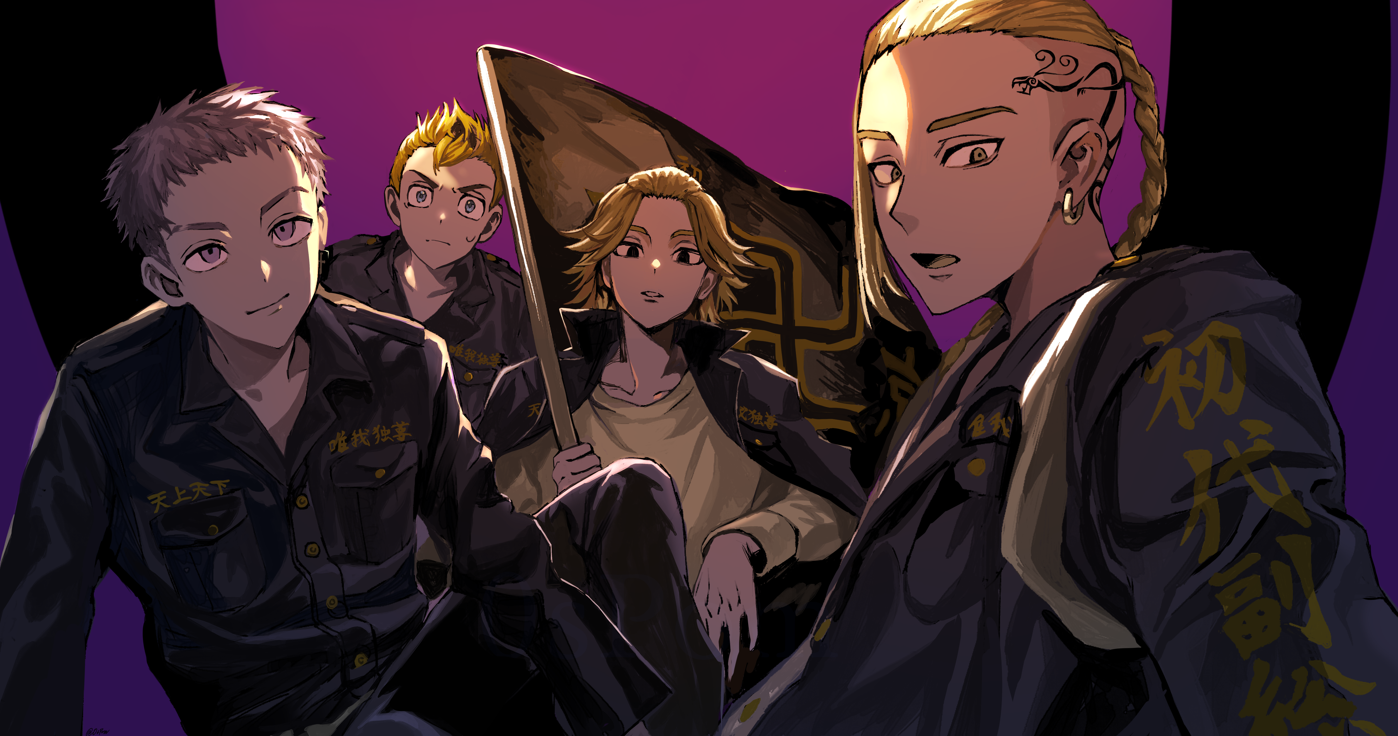 Tokyo Revengers 4K: Takemichi, Mikey, Draken, and Mitsuya HD Wallpaper