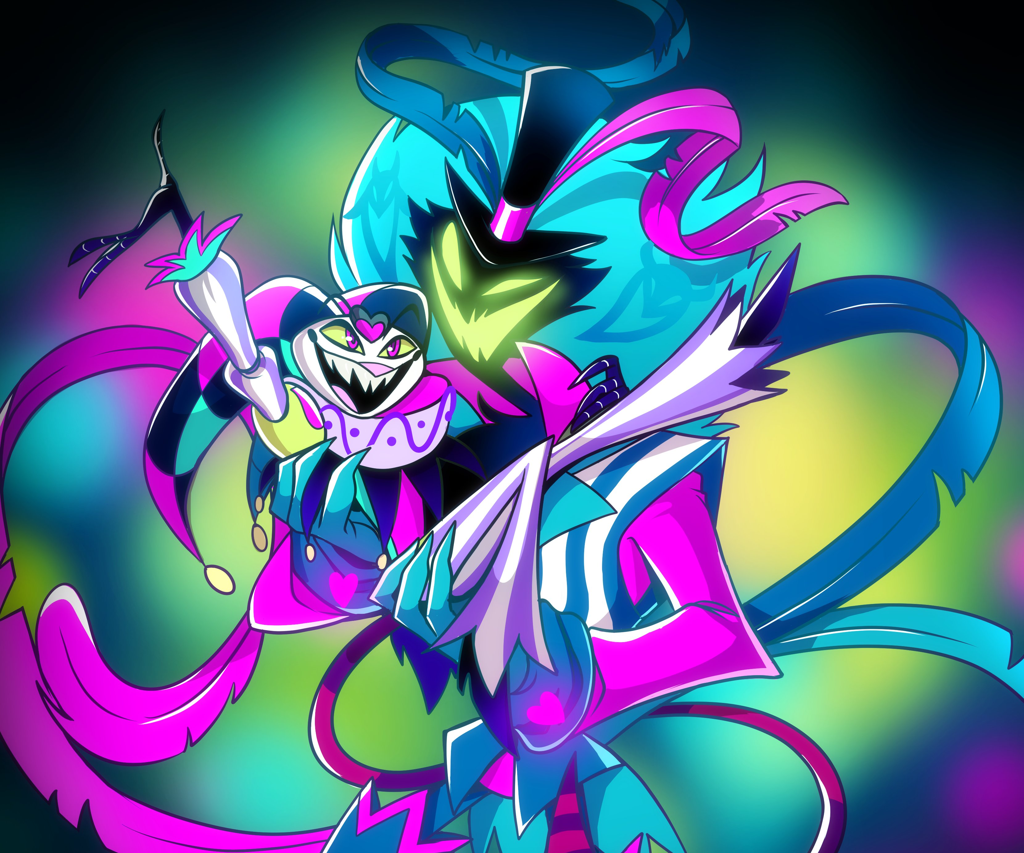 Asmodeus and Fizzarolli from Helluva Boss HD Wallpaper