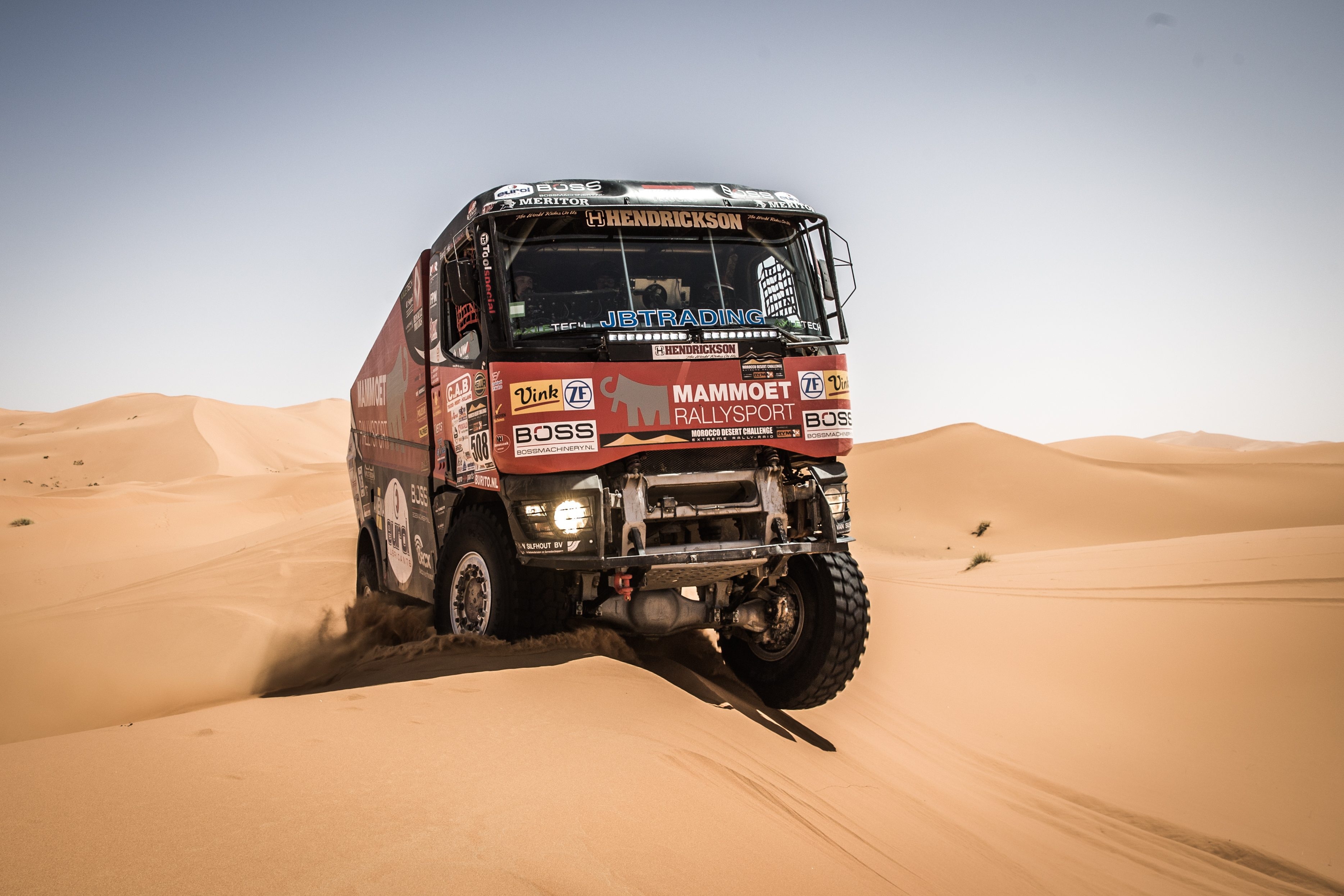 Renault Rally Truck in the Desert HD Wallpaper