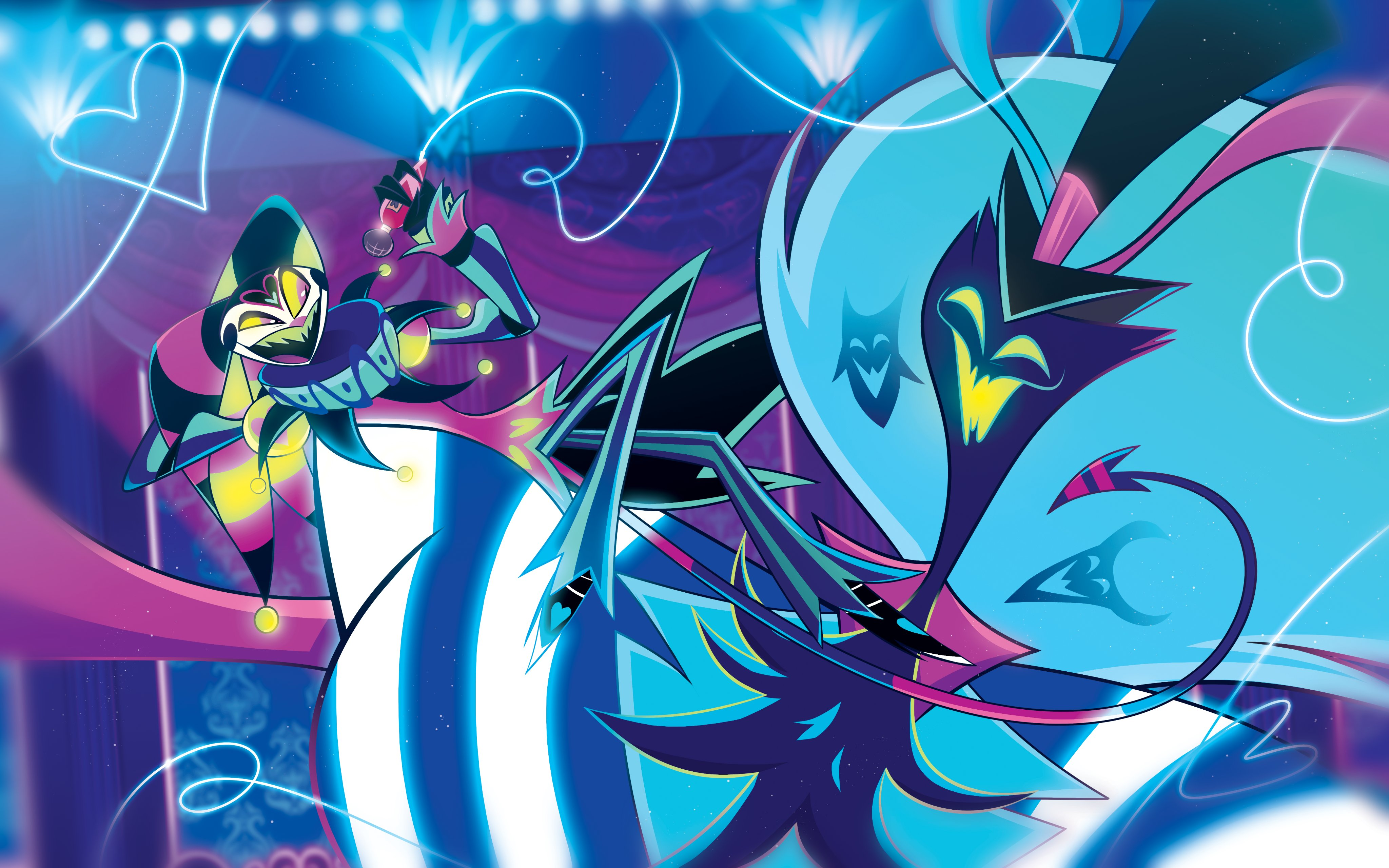 Fizzarolli and Asmodeus from Helluva Boss 4K HD Wallpaper
